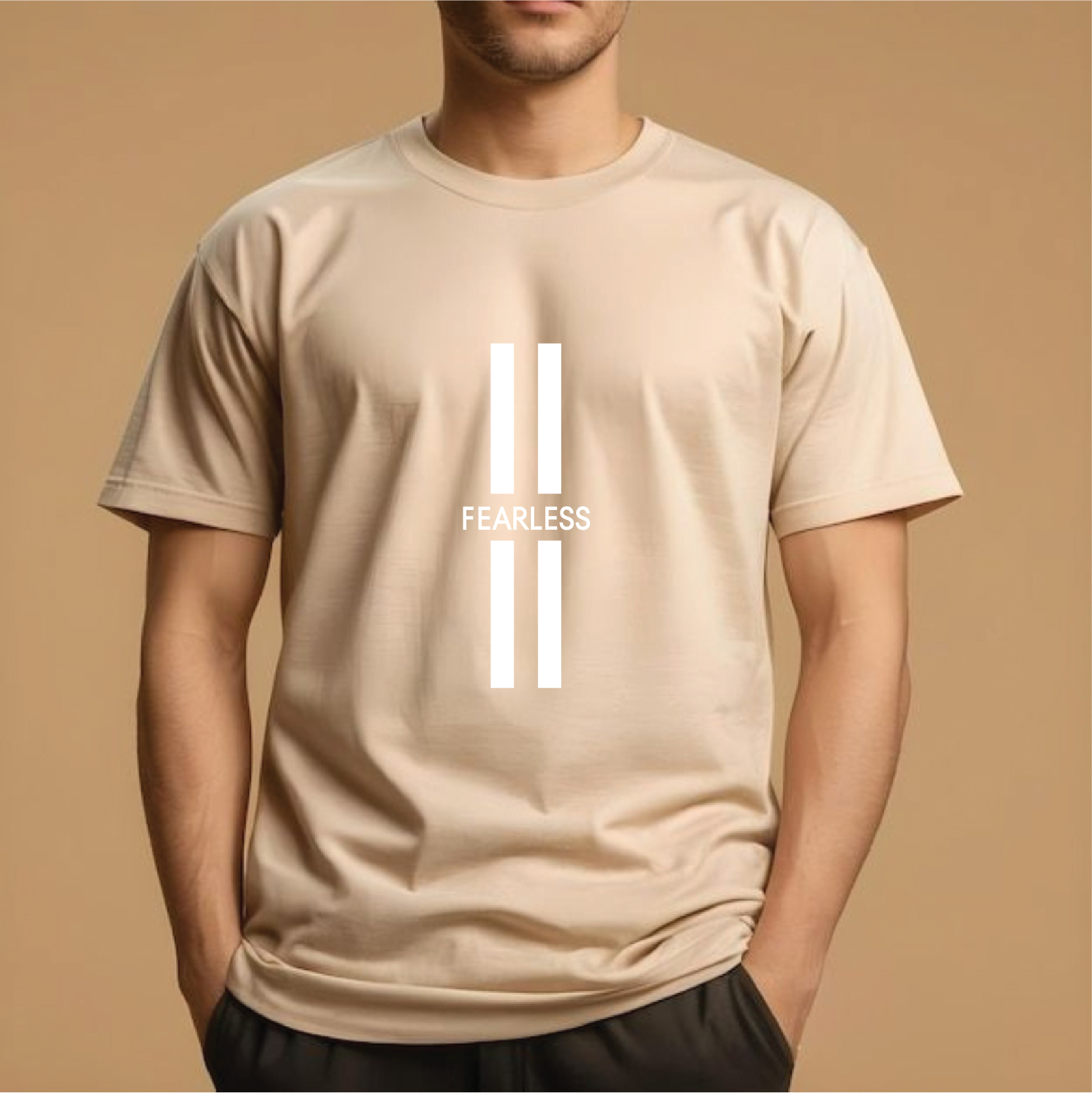Half Sleeve t-shirt print Fearless