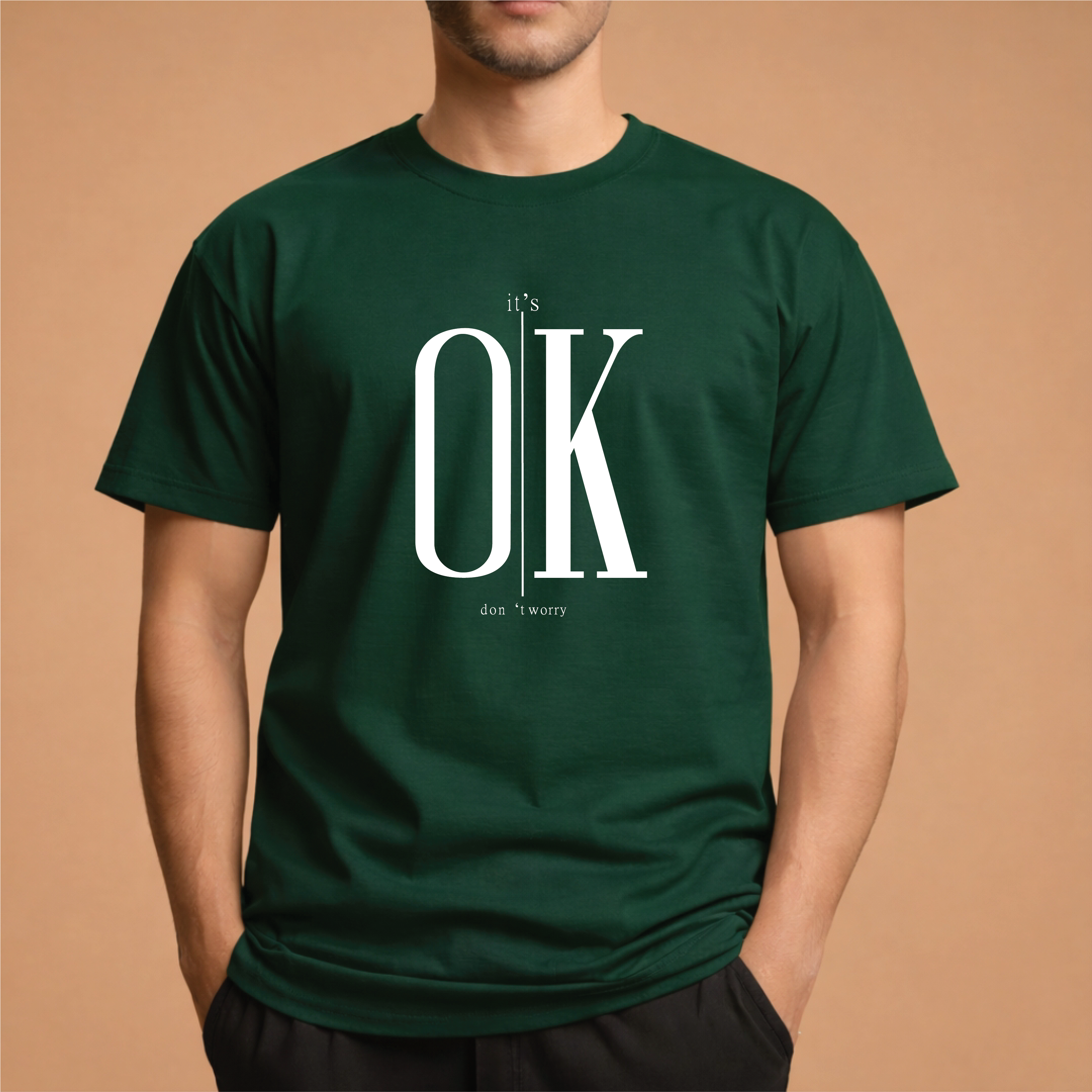 Half Sleeve t-shirt print It's Ok