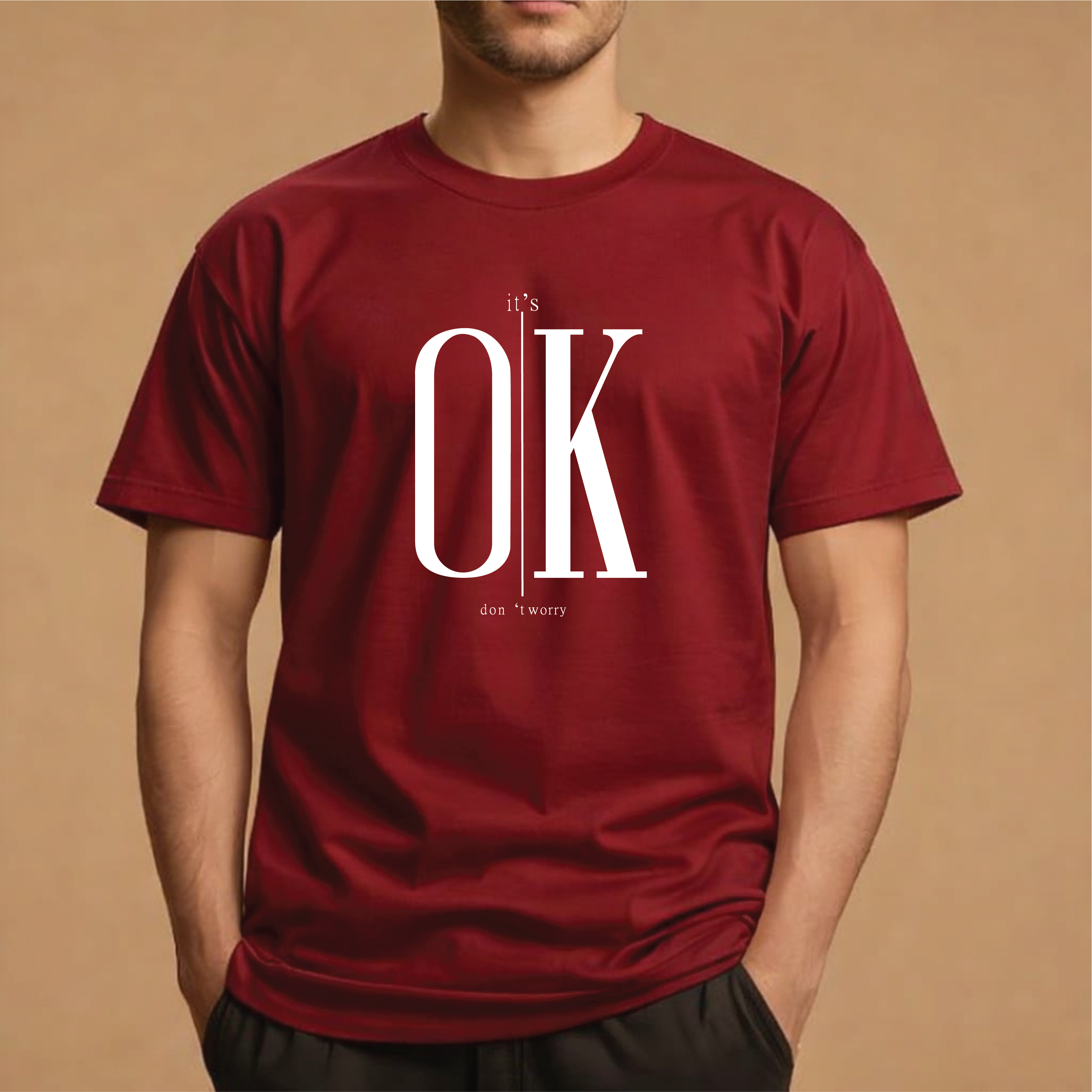 Half Sleeve t-shirt print It's Ok