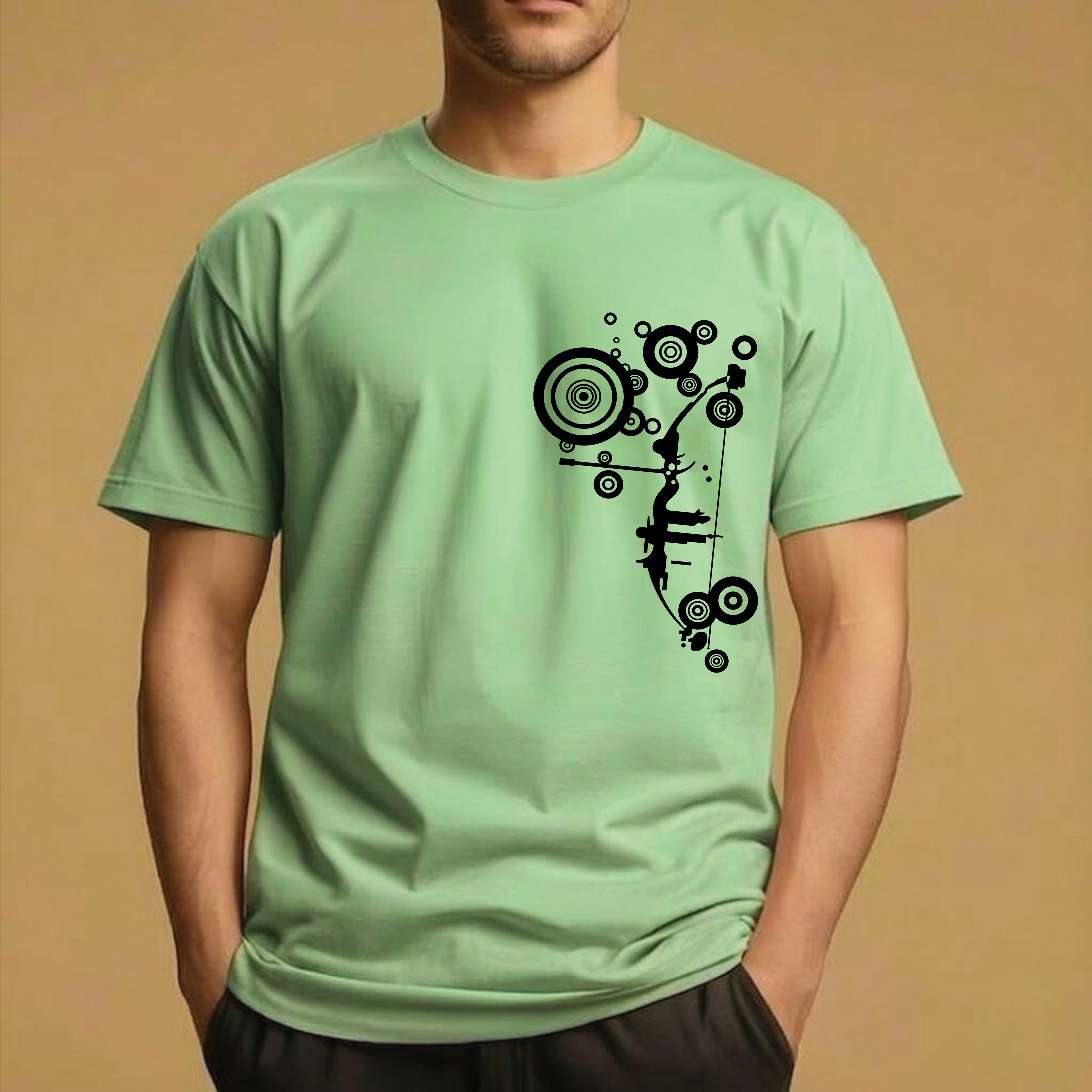 Half Sleeve t-shirt print CHEST DESIGN