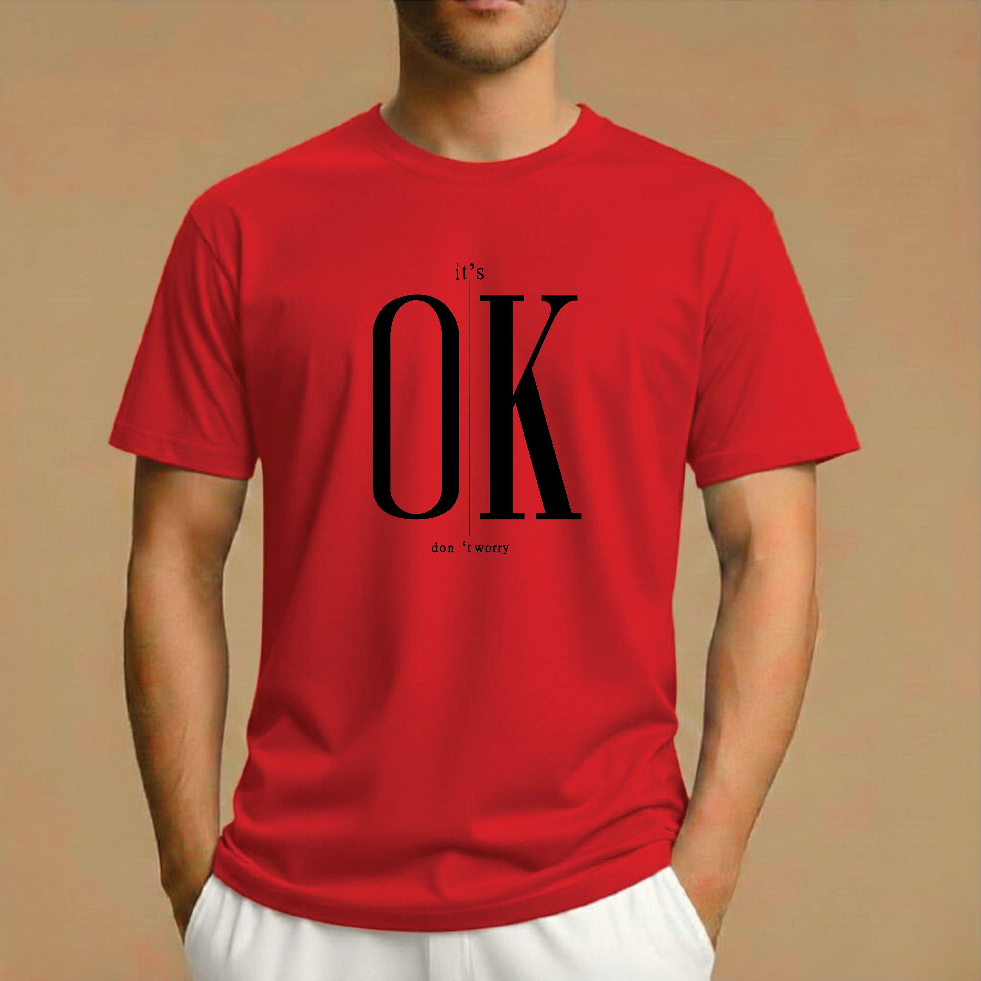 Half Sleeve t-shirt print It's Ok
