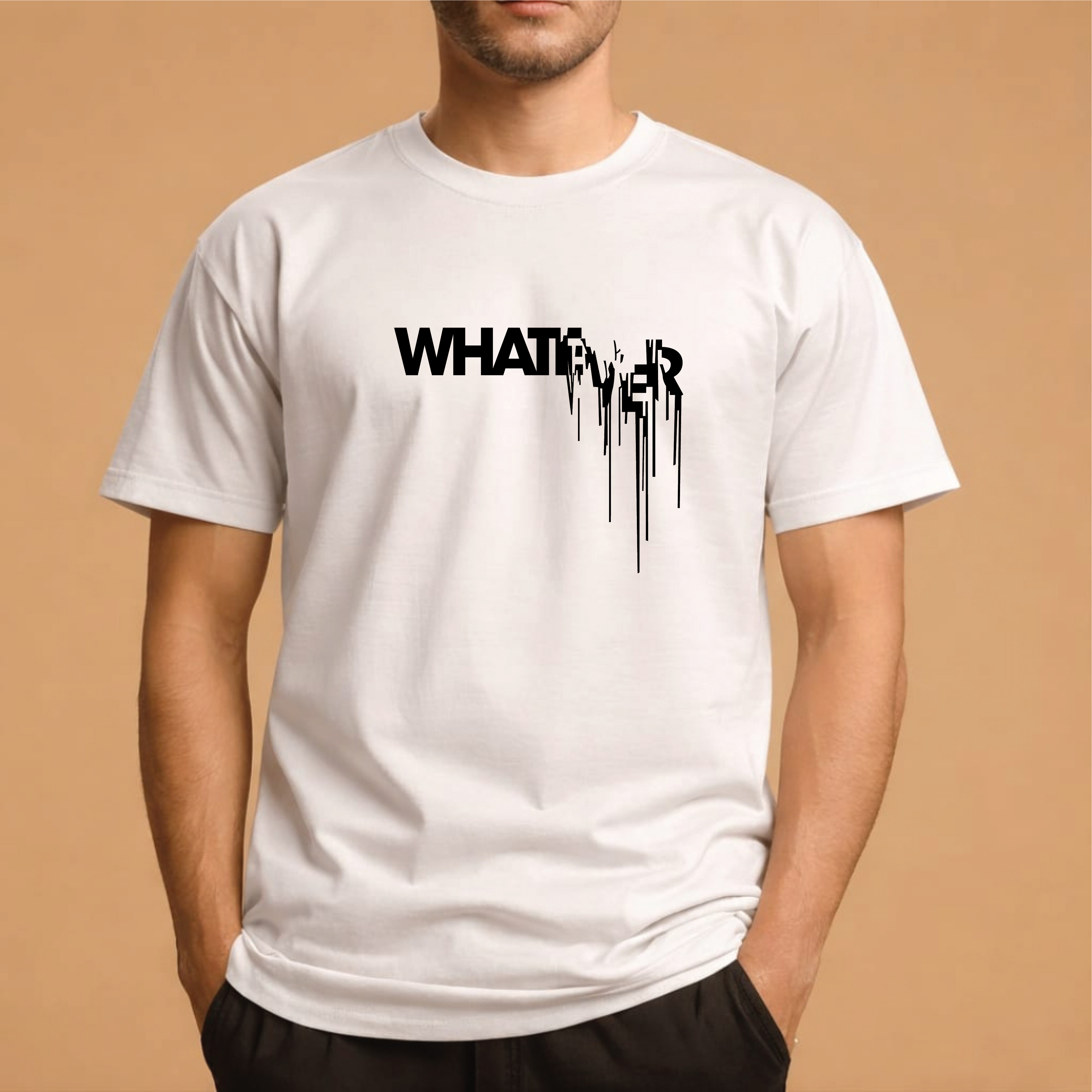 Half Sleeve t-shirt print WHATEVER