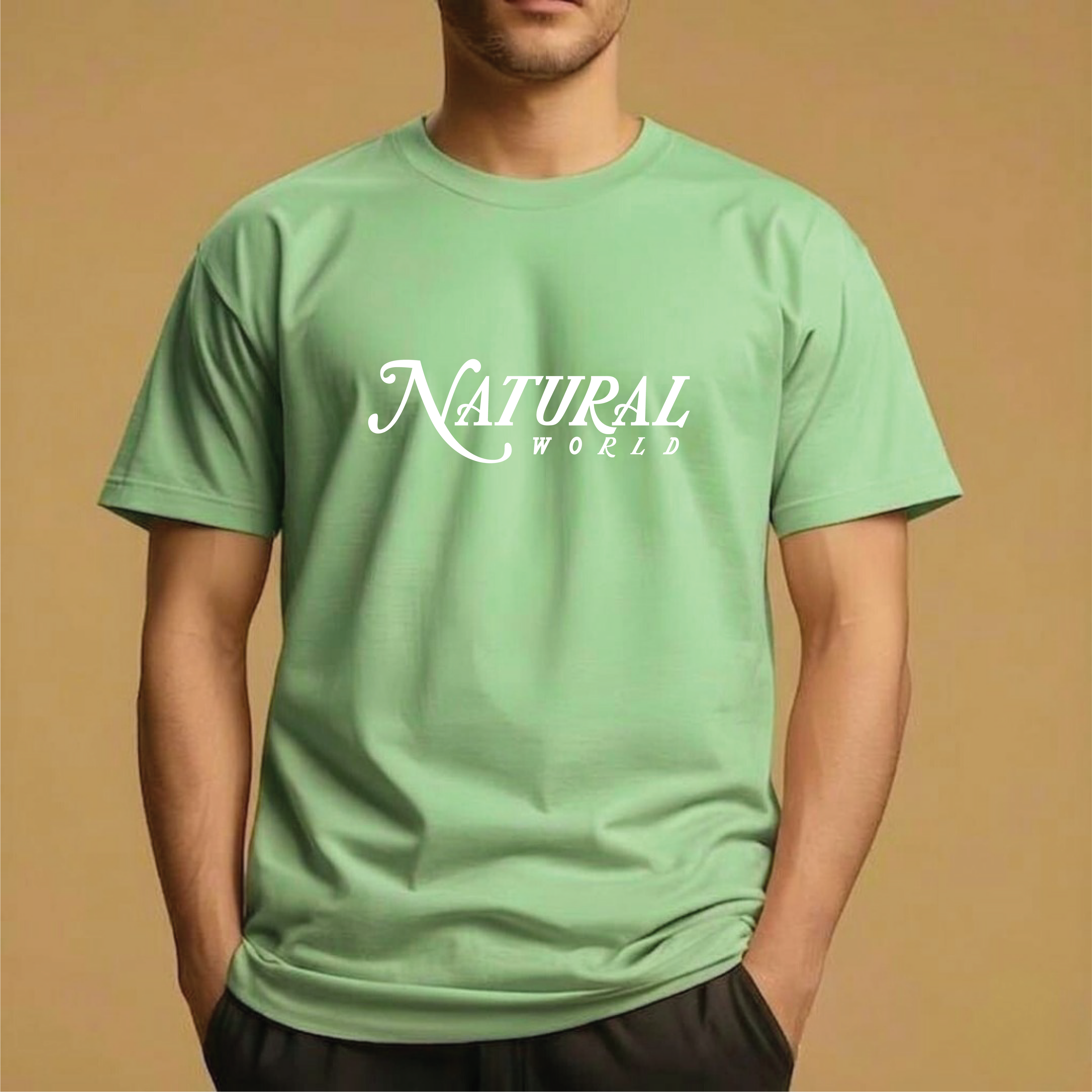 Half Sleeve t-shirt print NATURAL WORLD
