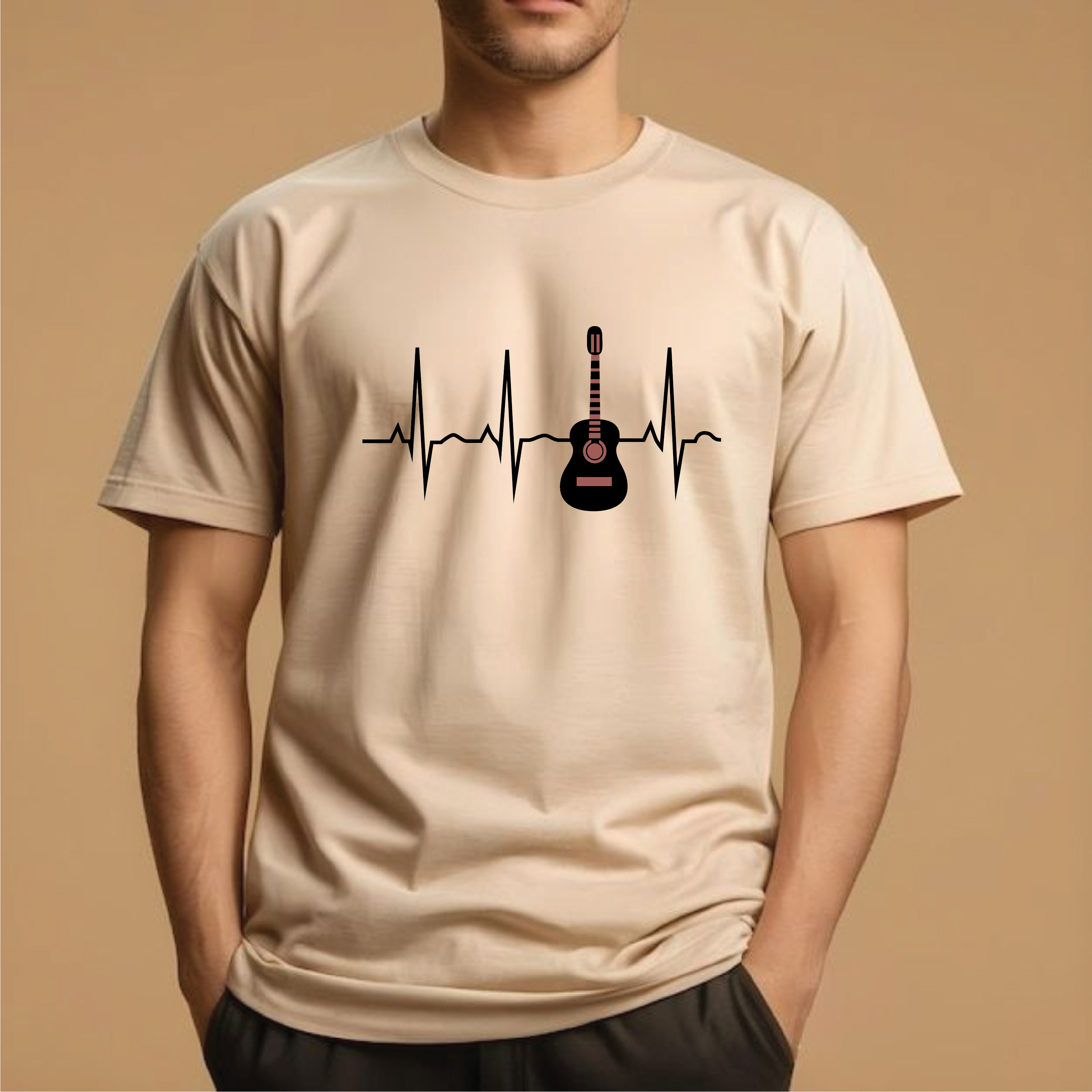 Half Sleeve t-shirt print Guiter