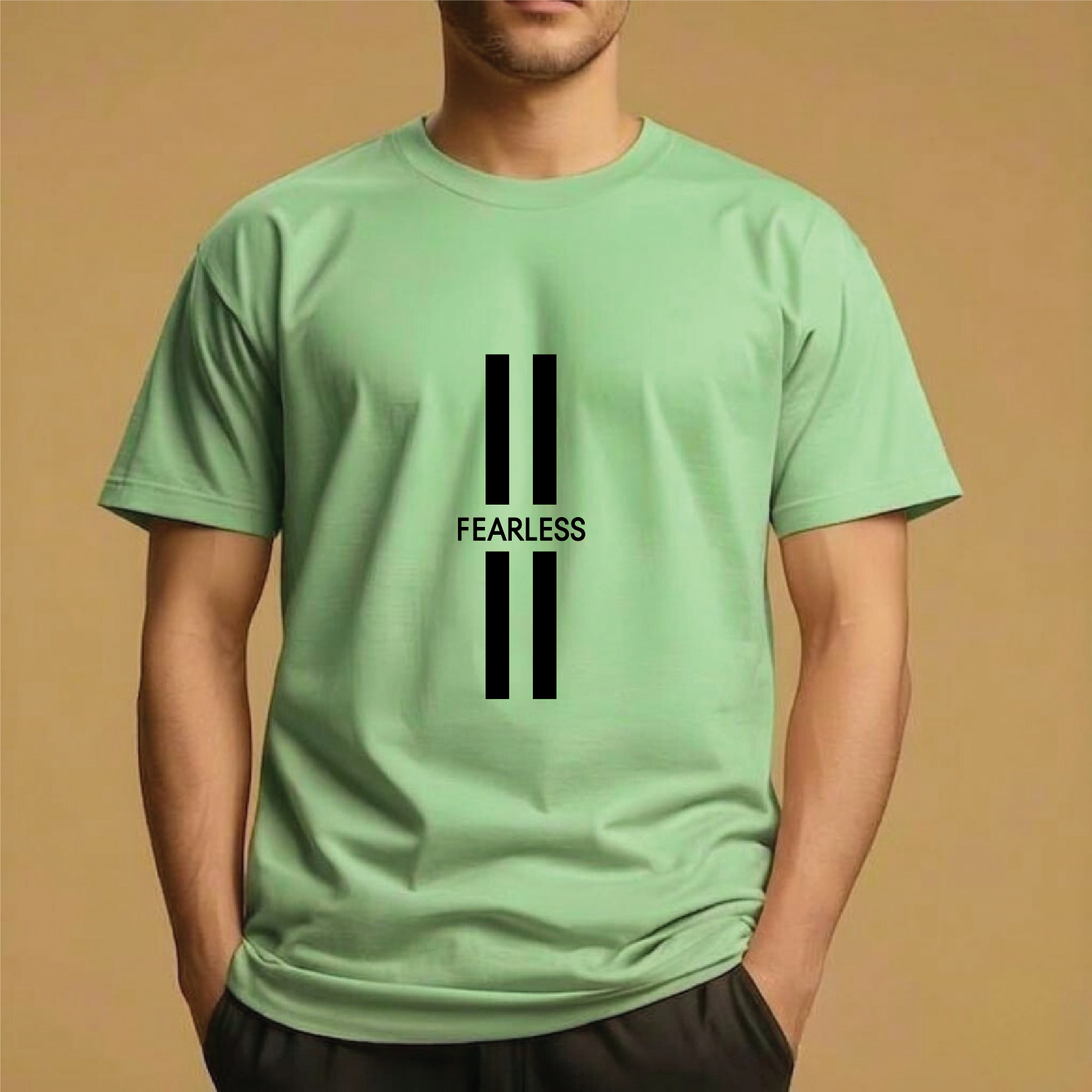 Half Sleeve t-shirt print Fearless