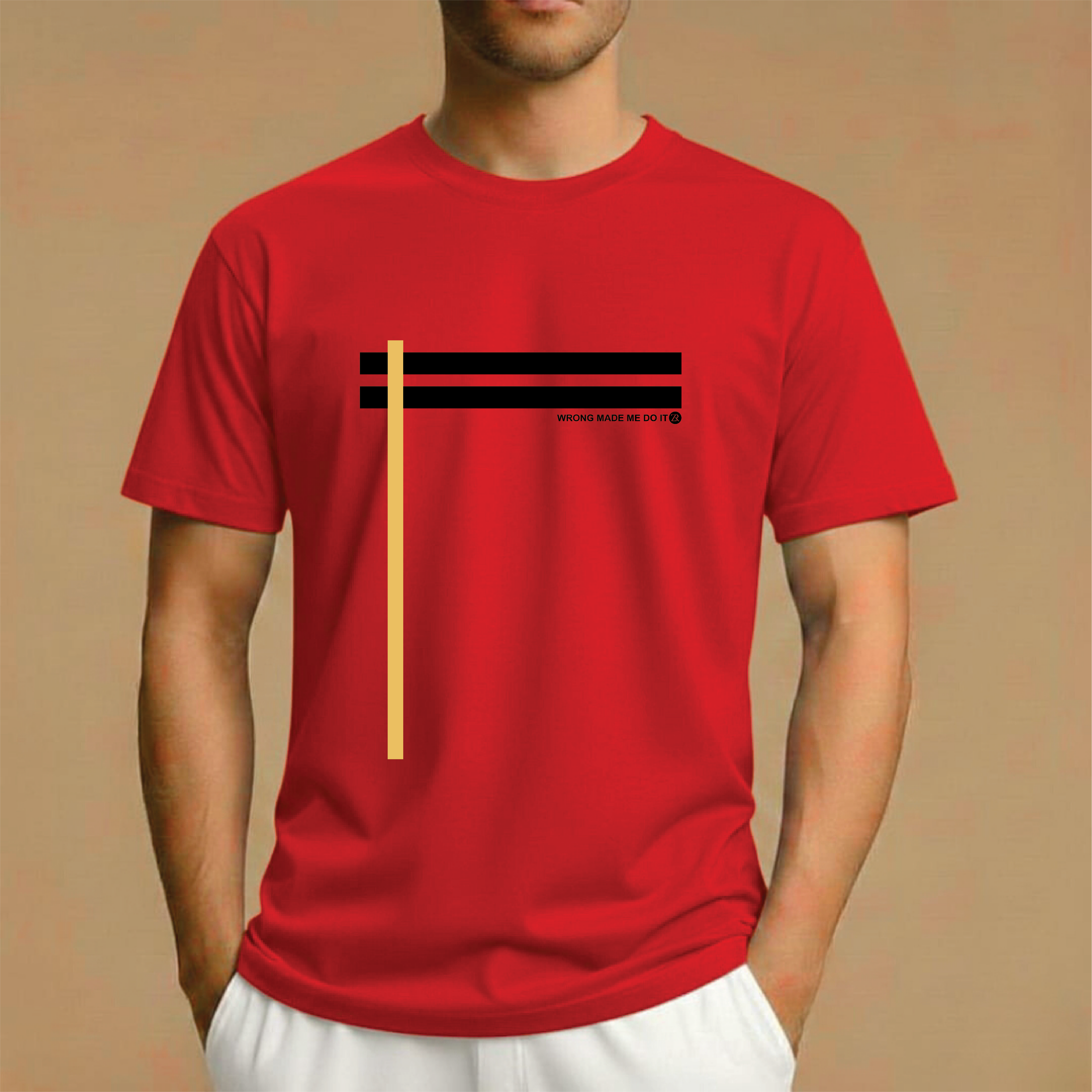Half Sleeve t-shirt print 2 STRIPES