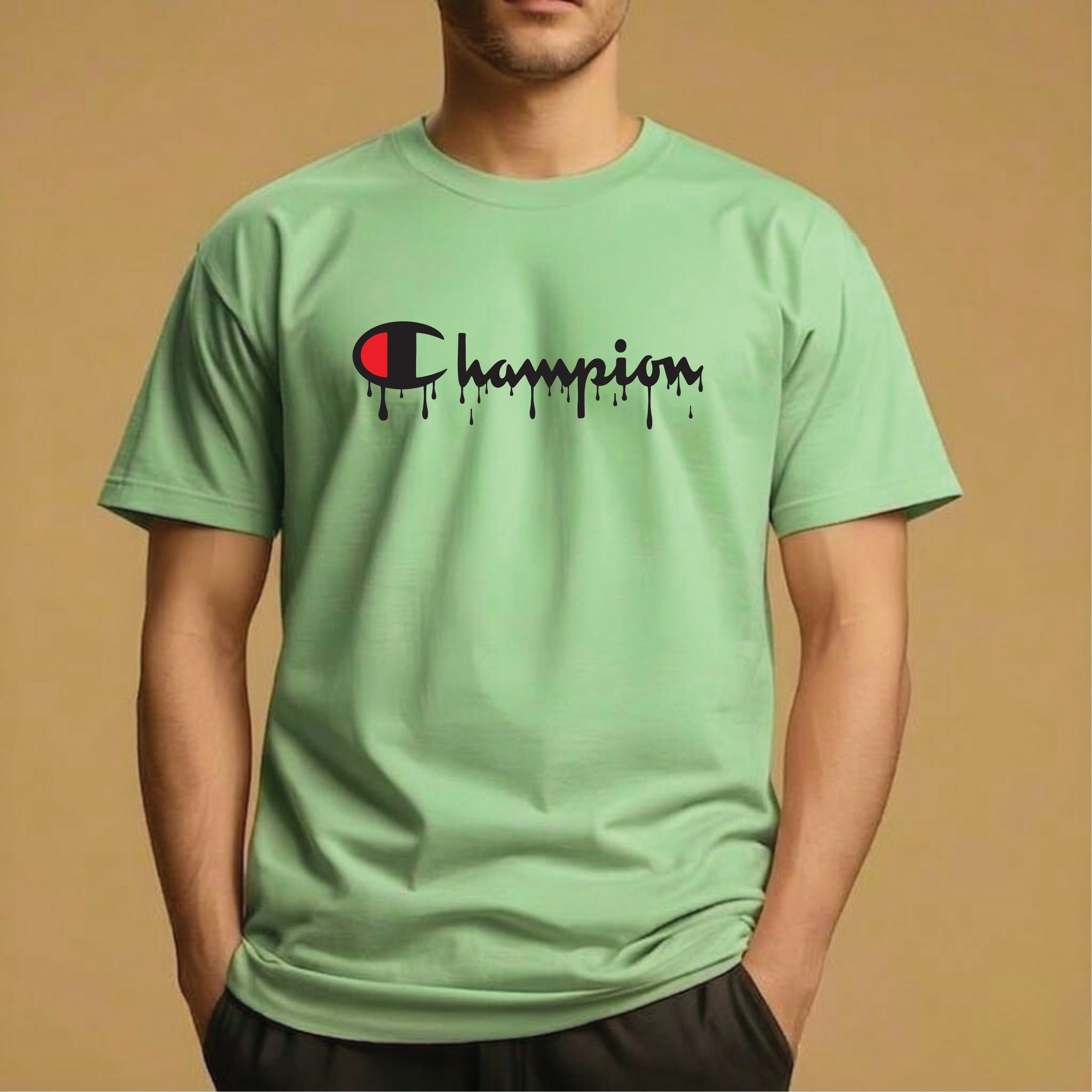 Half Sleeve t-shirt print Champion