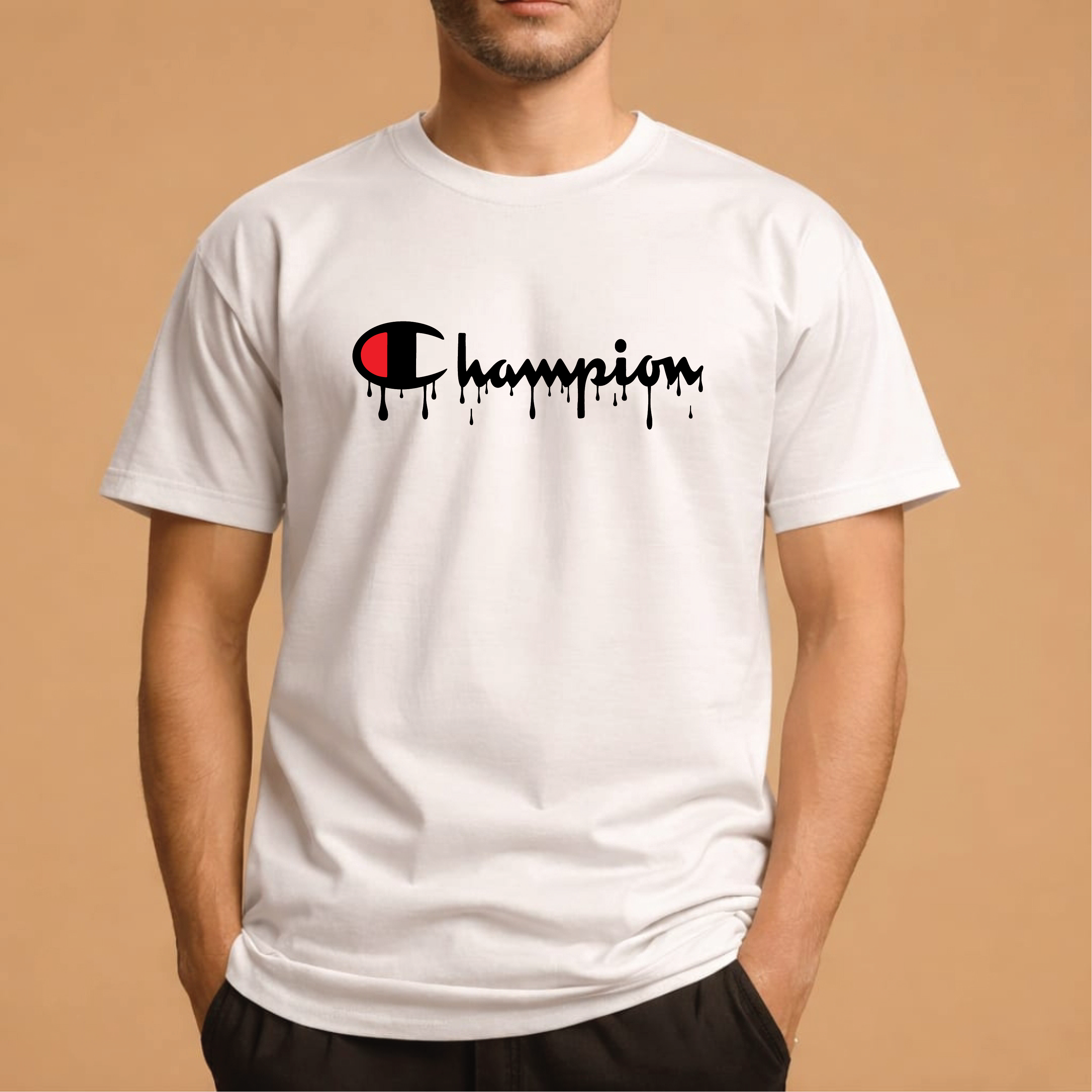 Half Sleeve t-shirt print Champion