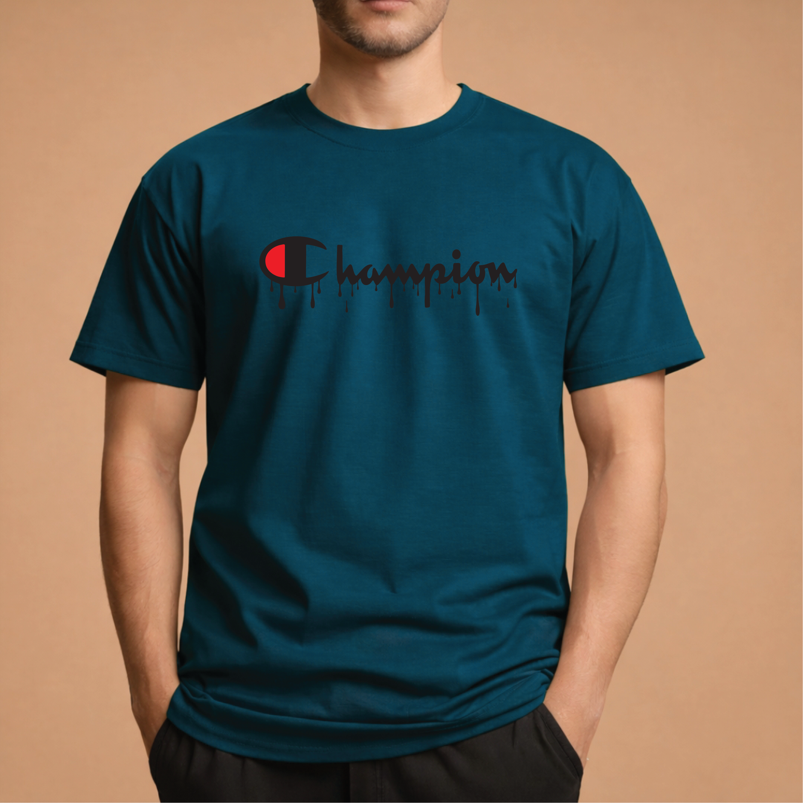 Half Sleeve t-shirt print Champion