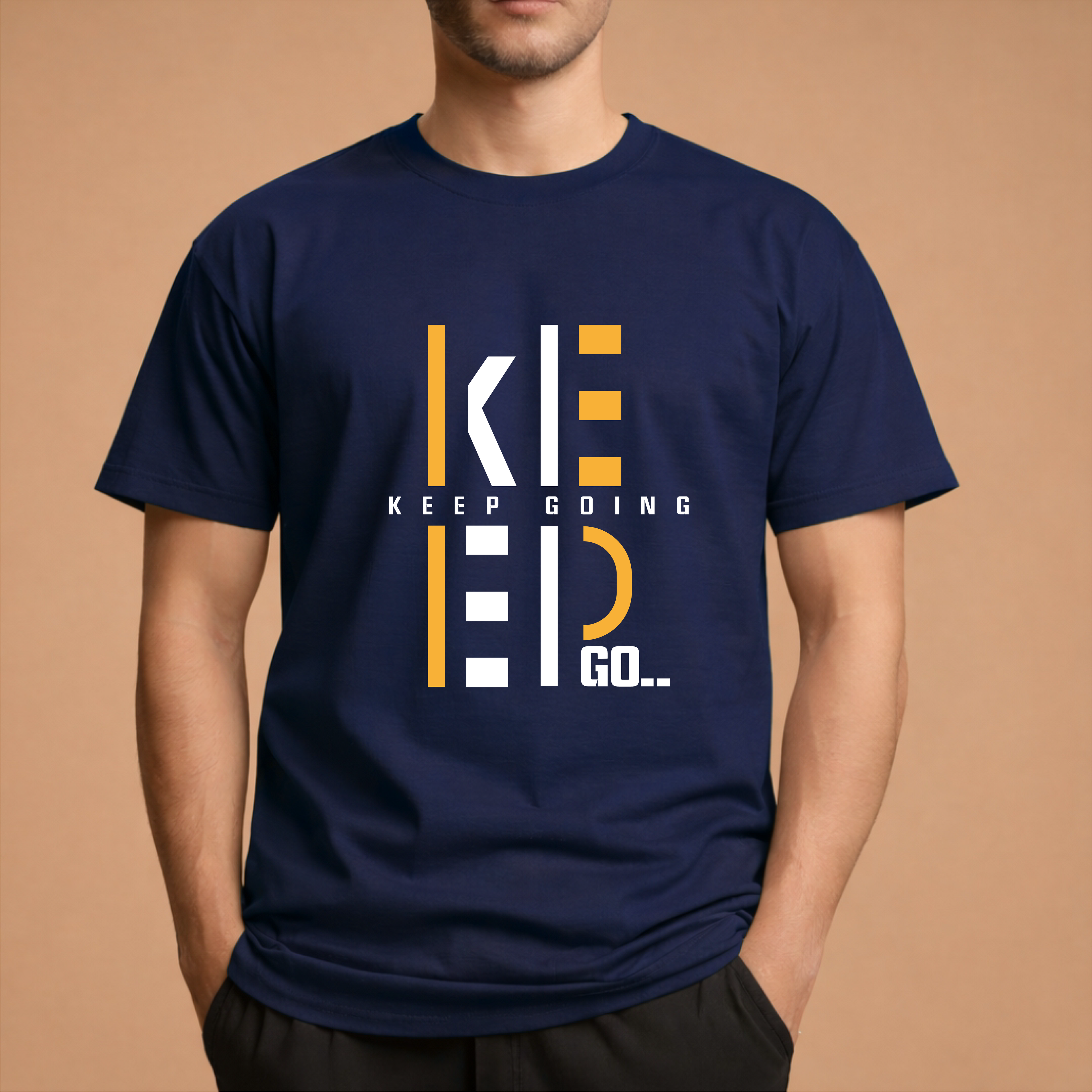 Half Sleeve t-shirt print KEEP GOING
