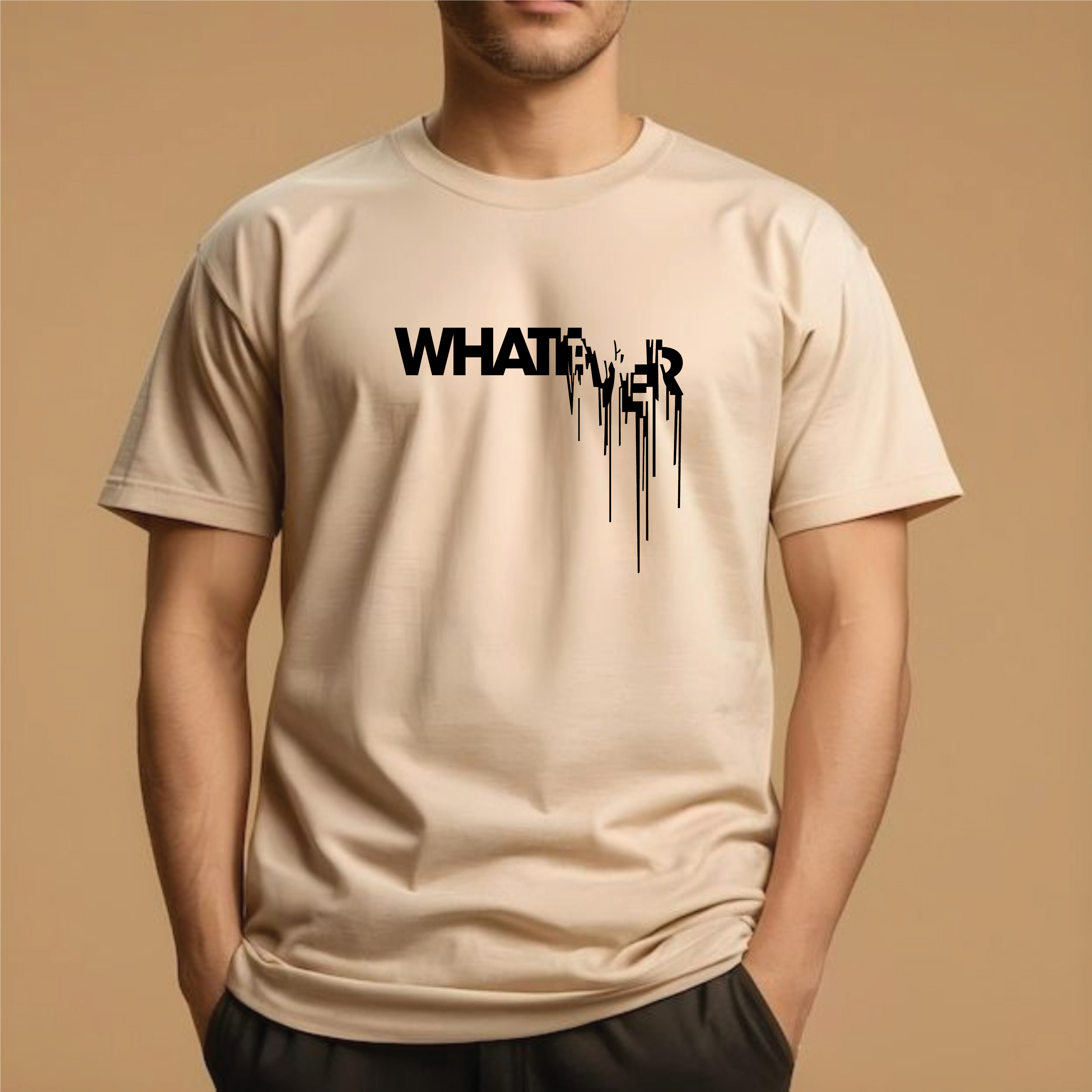 Half Sleeve t-shirt print WHATEVER