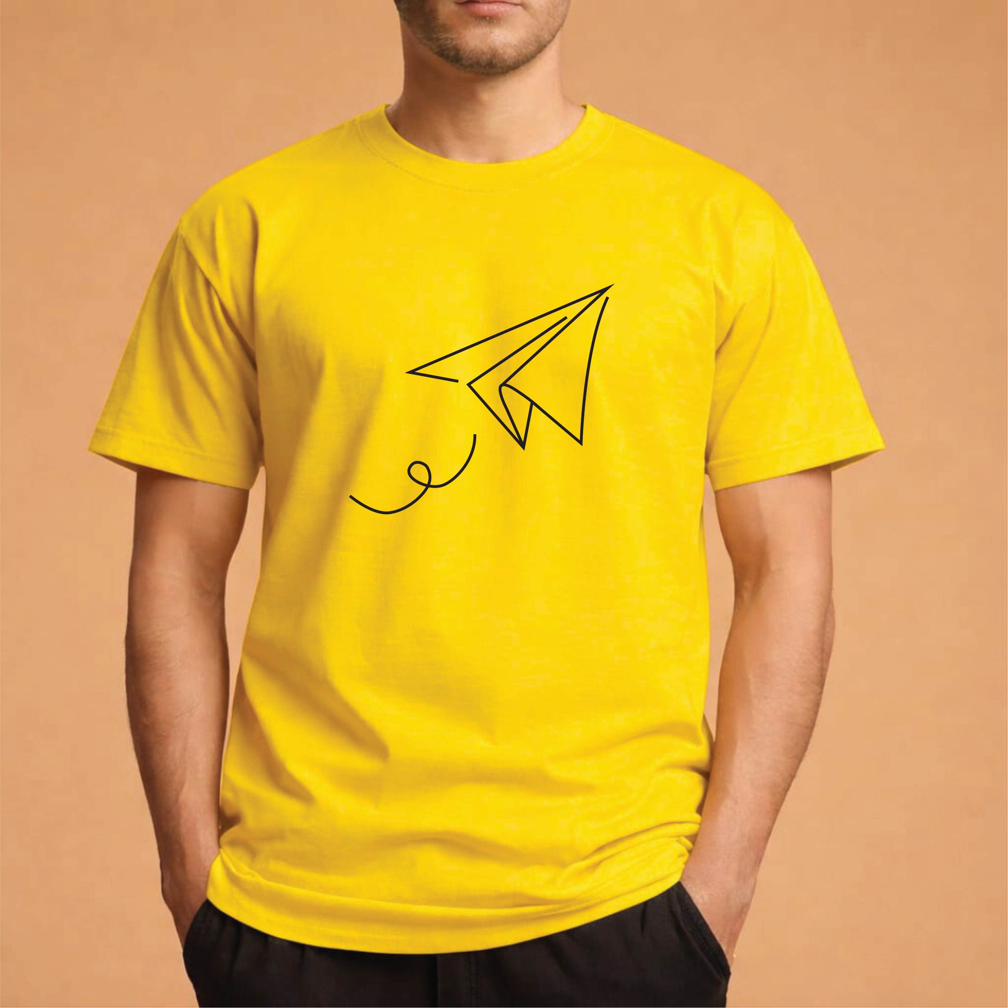 Half Sleeve t-shirt print Paper Plane