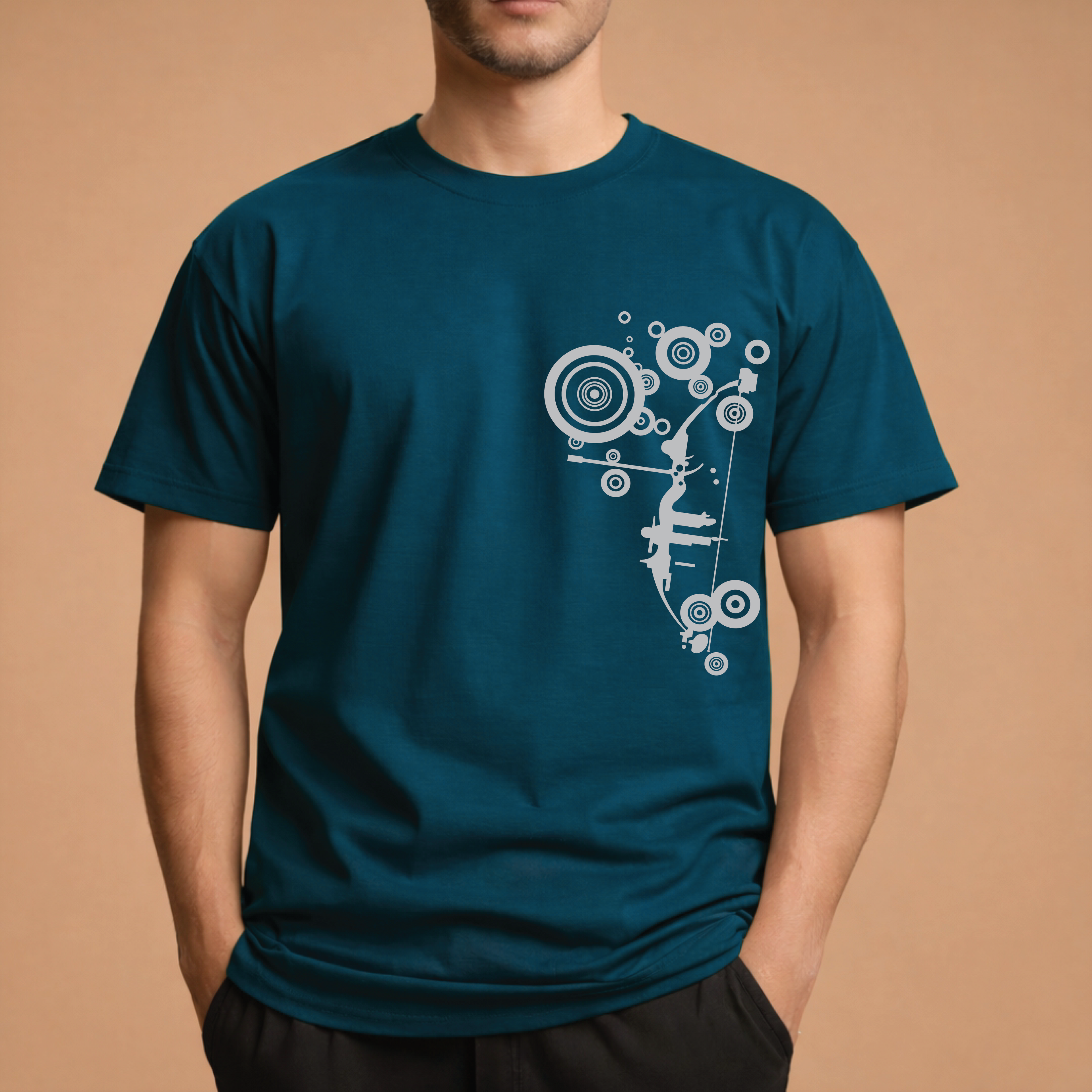Half Sleeve t-shirt print CHEST DESIGN