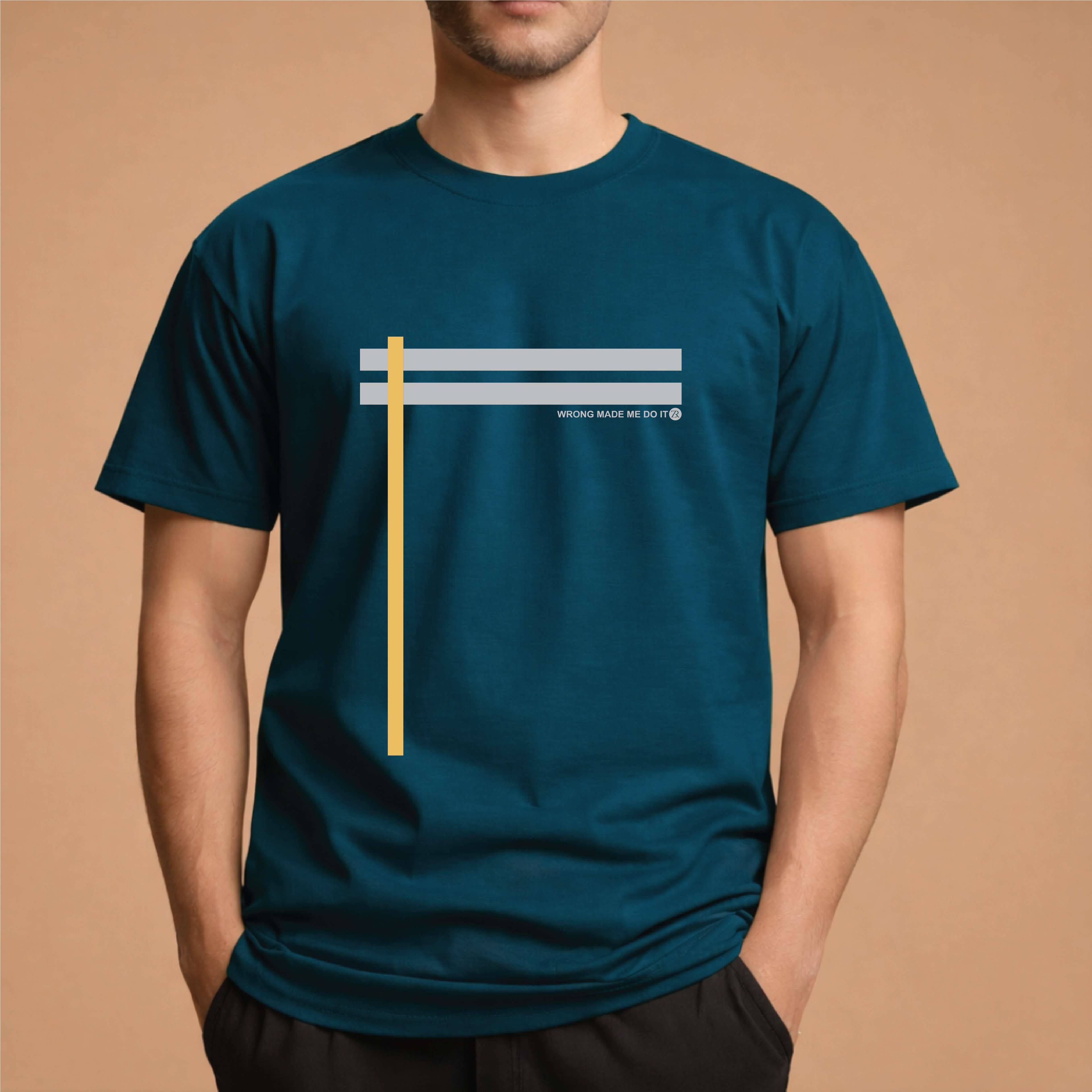 Half Sleeve t-shirt print 2 STRIPES