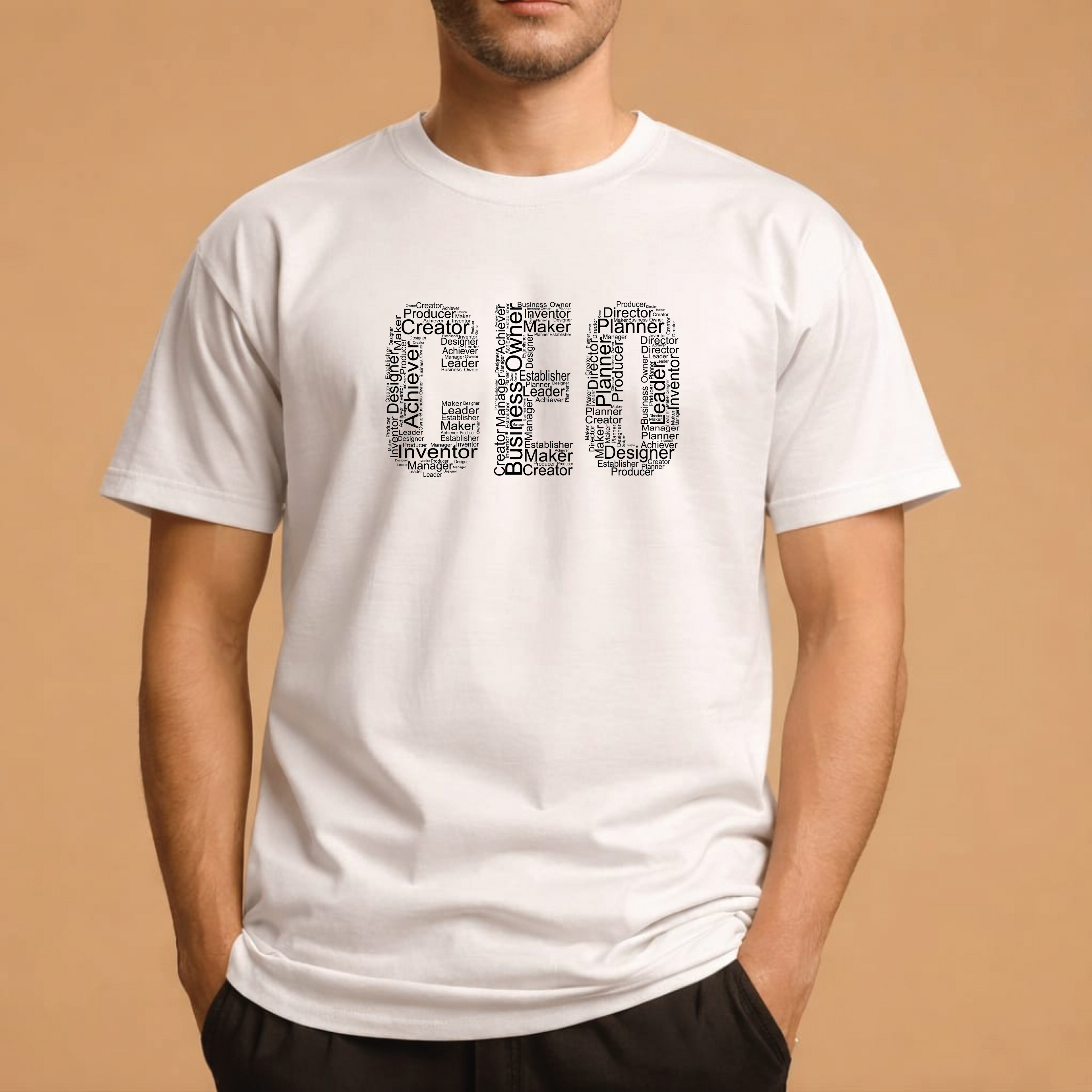 Half Sleeve t-shirt print CEO