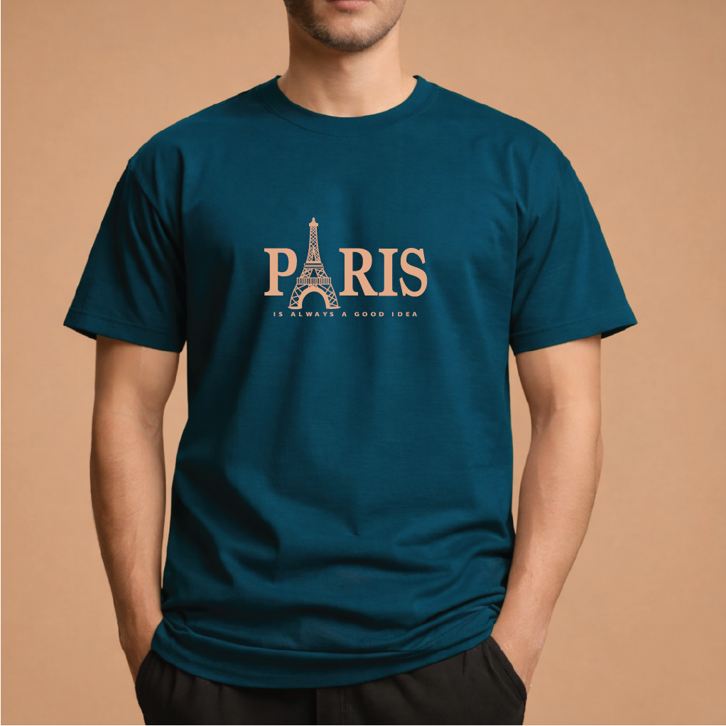 Half Sleeve t-shirt print PARIS eiffel tower