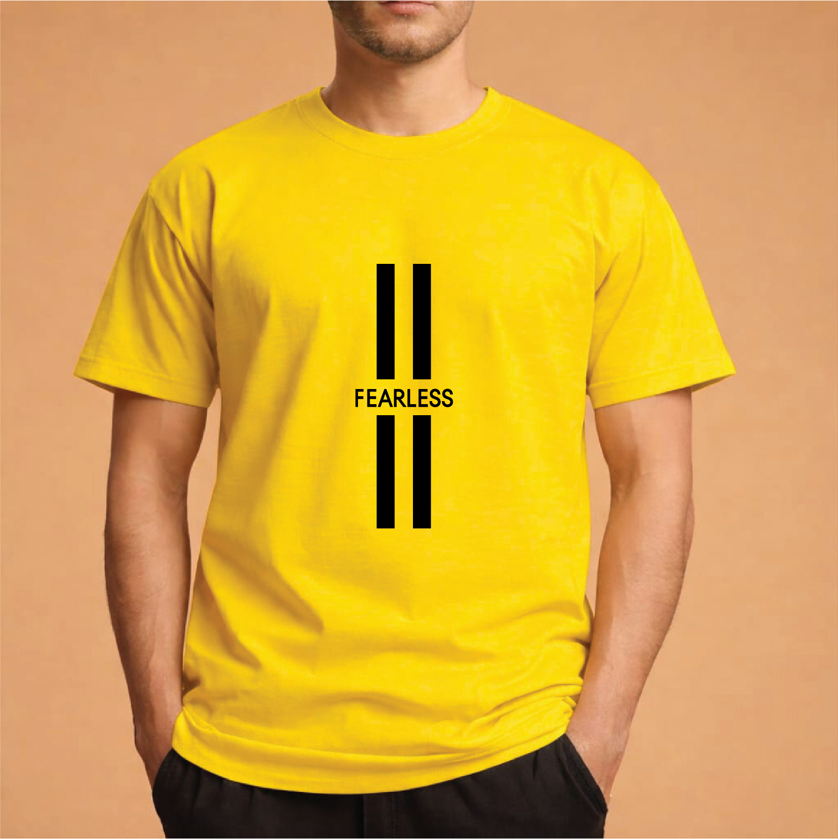 Half Sleeve t-shirt print Fearless