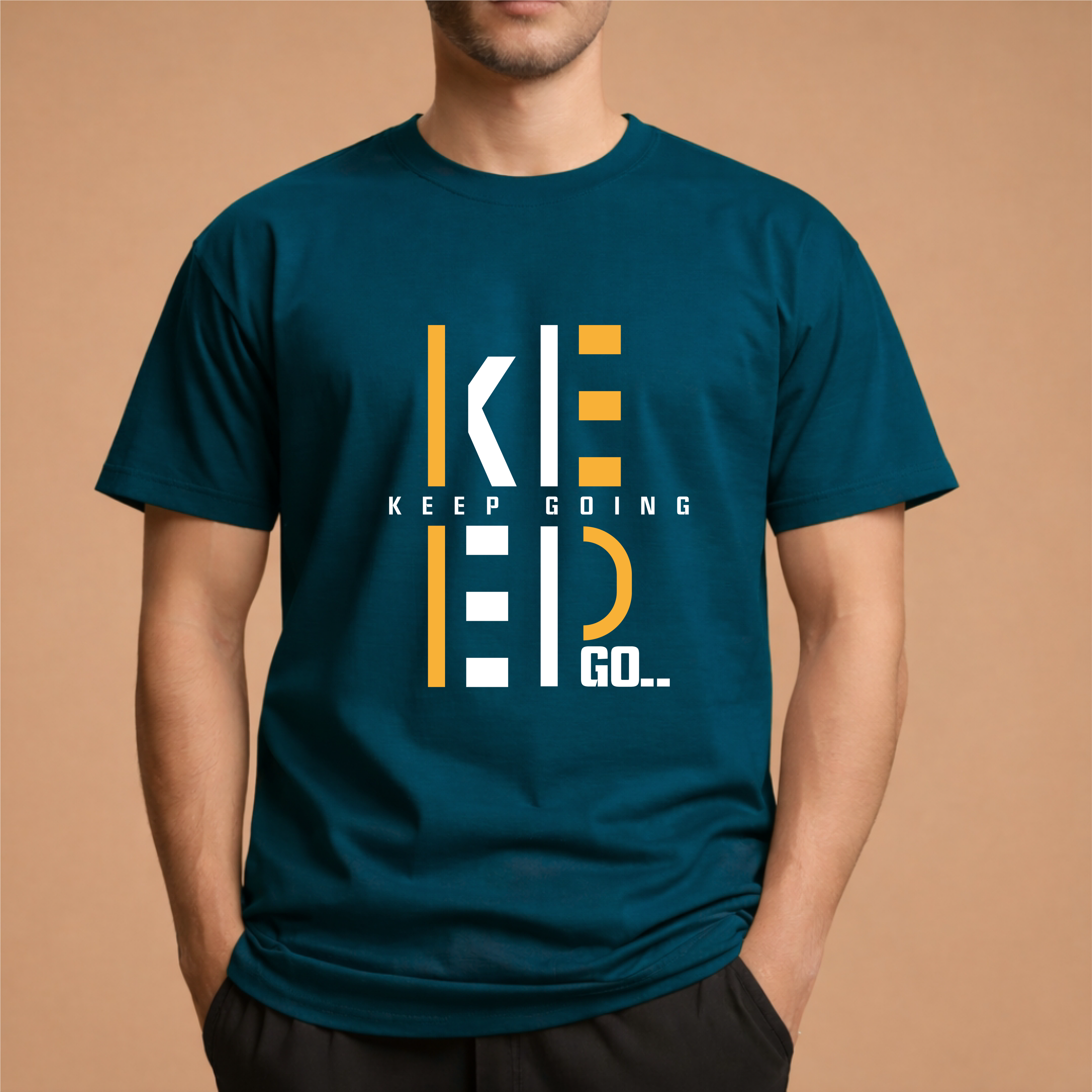 Half Sleeve t-shirt print KEEP GOING