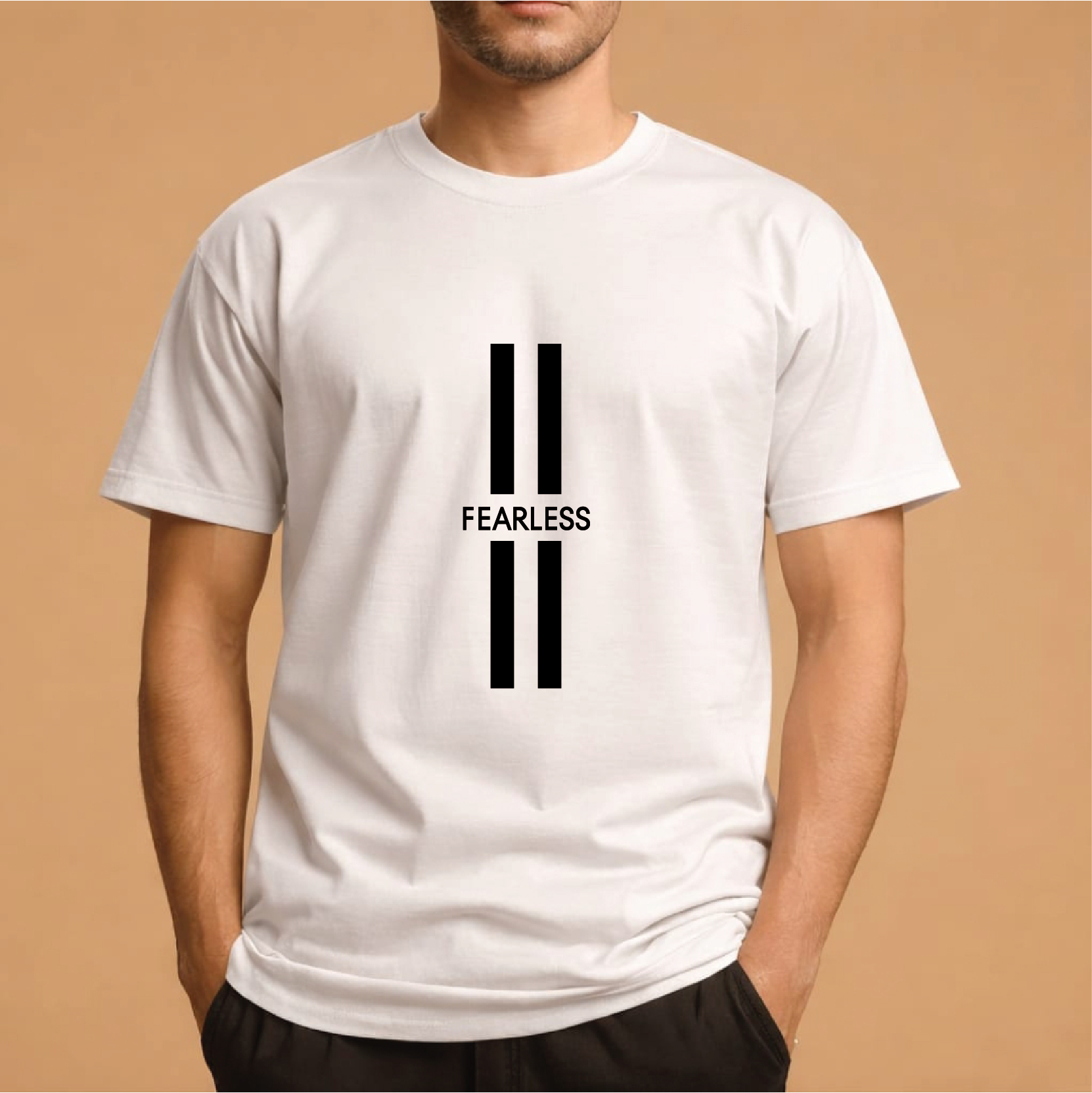Half Sleeve t-shirt print Fearless