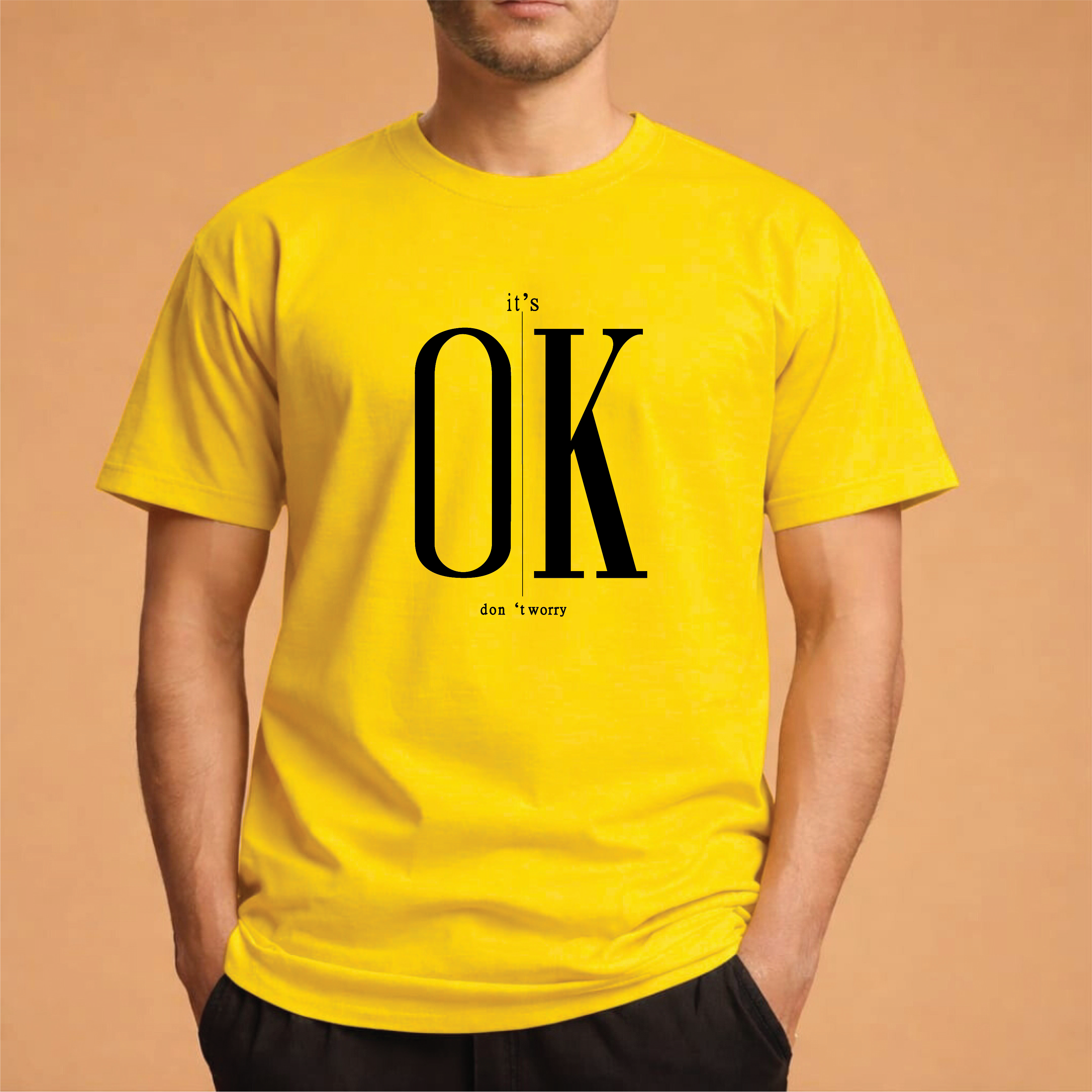 Half Sleeve t-shirt print It's Ok