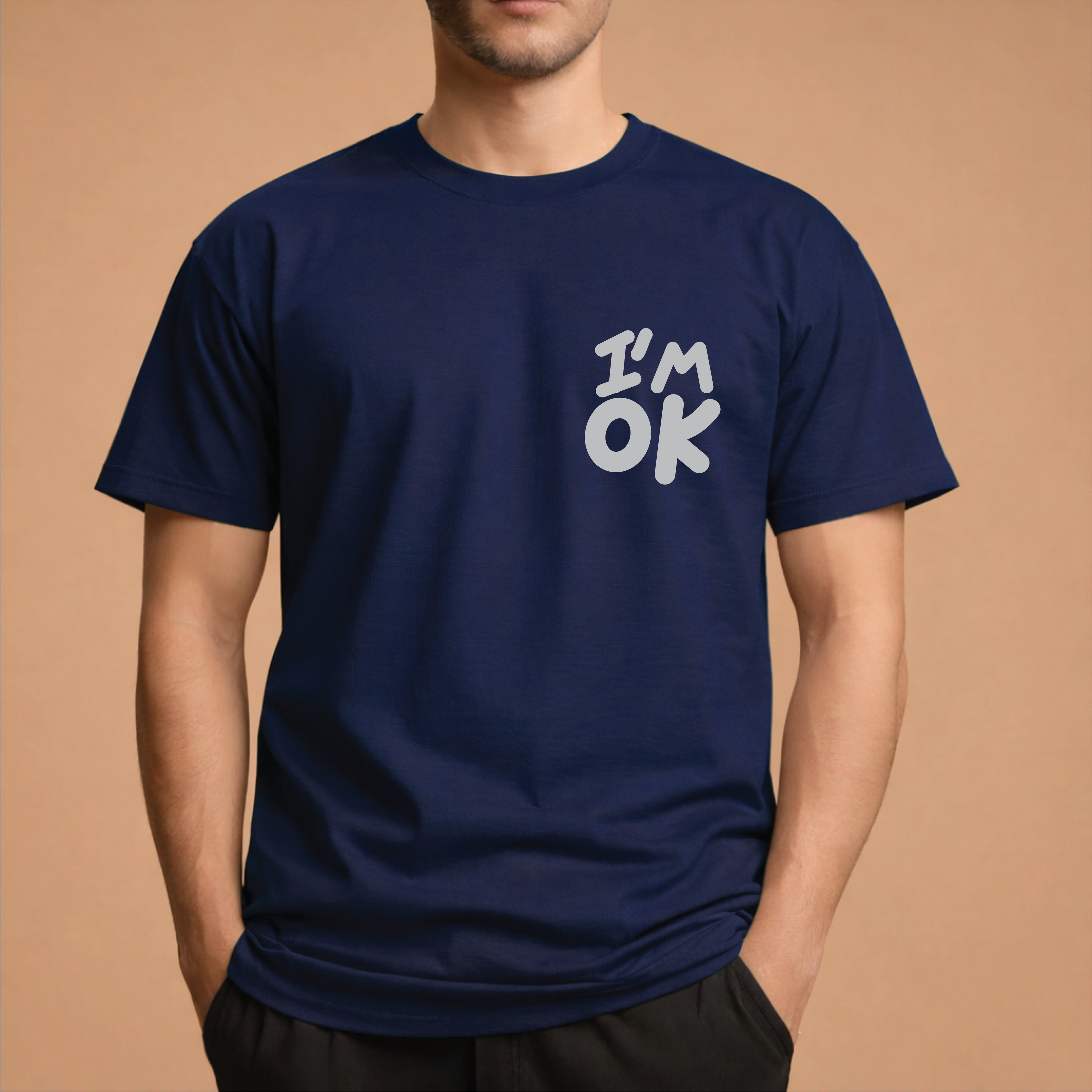 Half Sleeve t-shirt print I'M OK