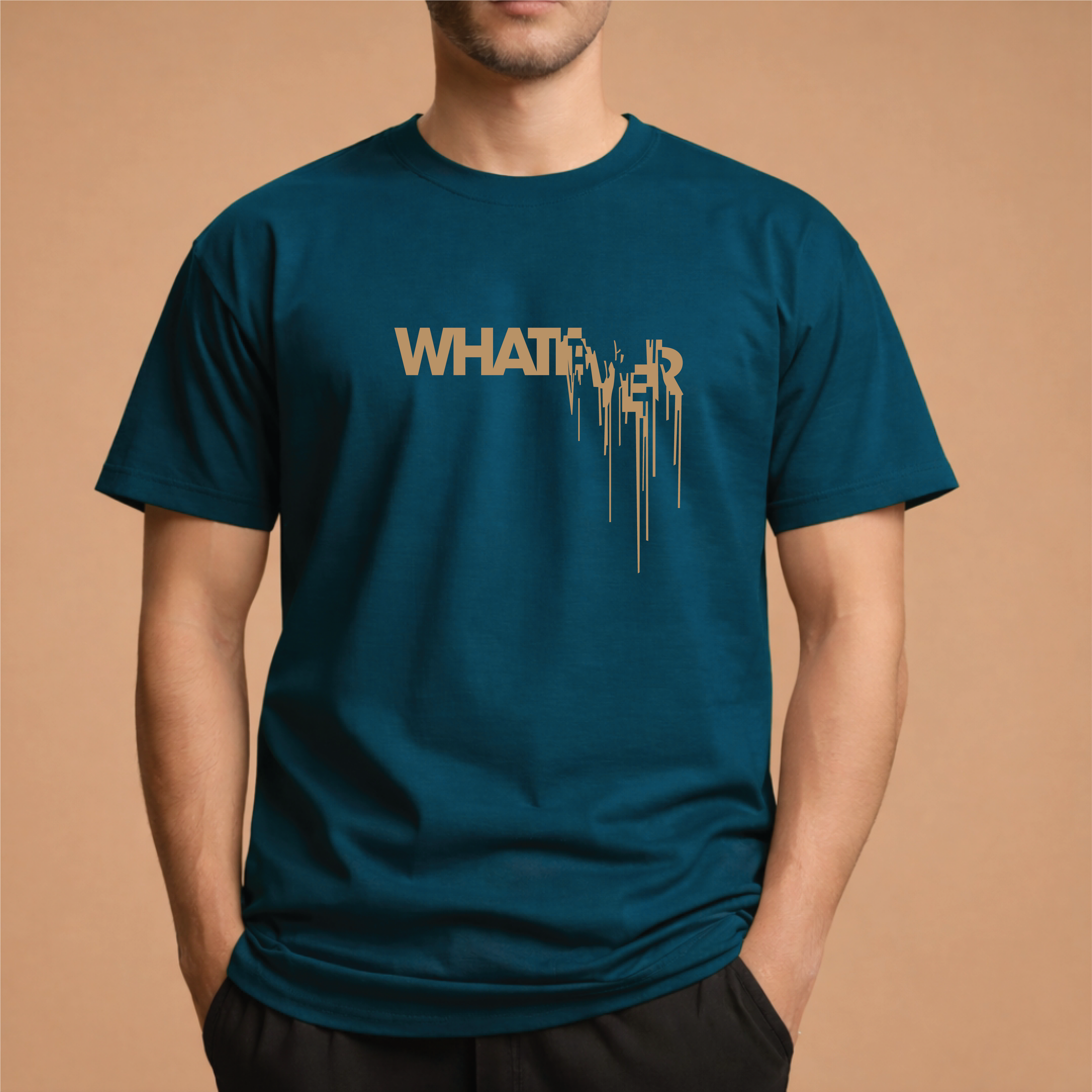 Half Sleeve t-shirt print WHATEVER
