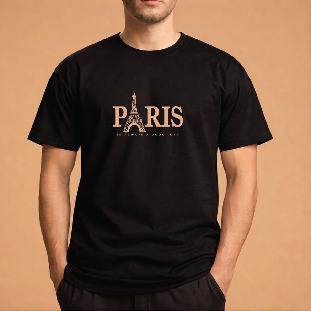 Half Sleeve t-shirt print PARIS eiffel tower