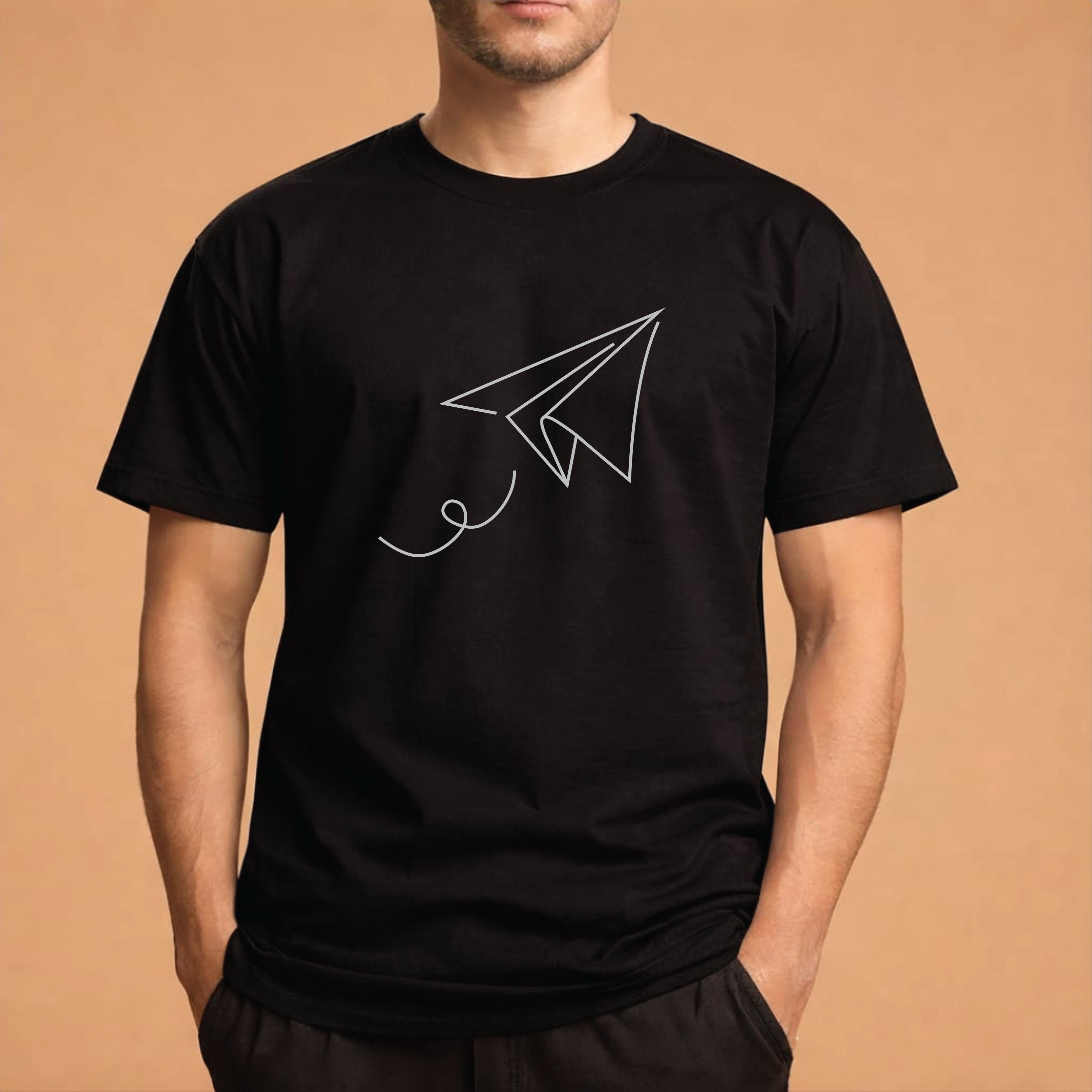 Half Sleeve t-shirt print Paper Plane