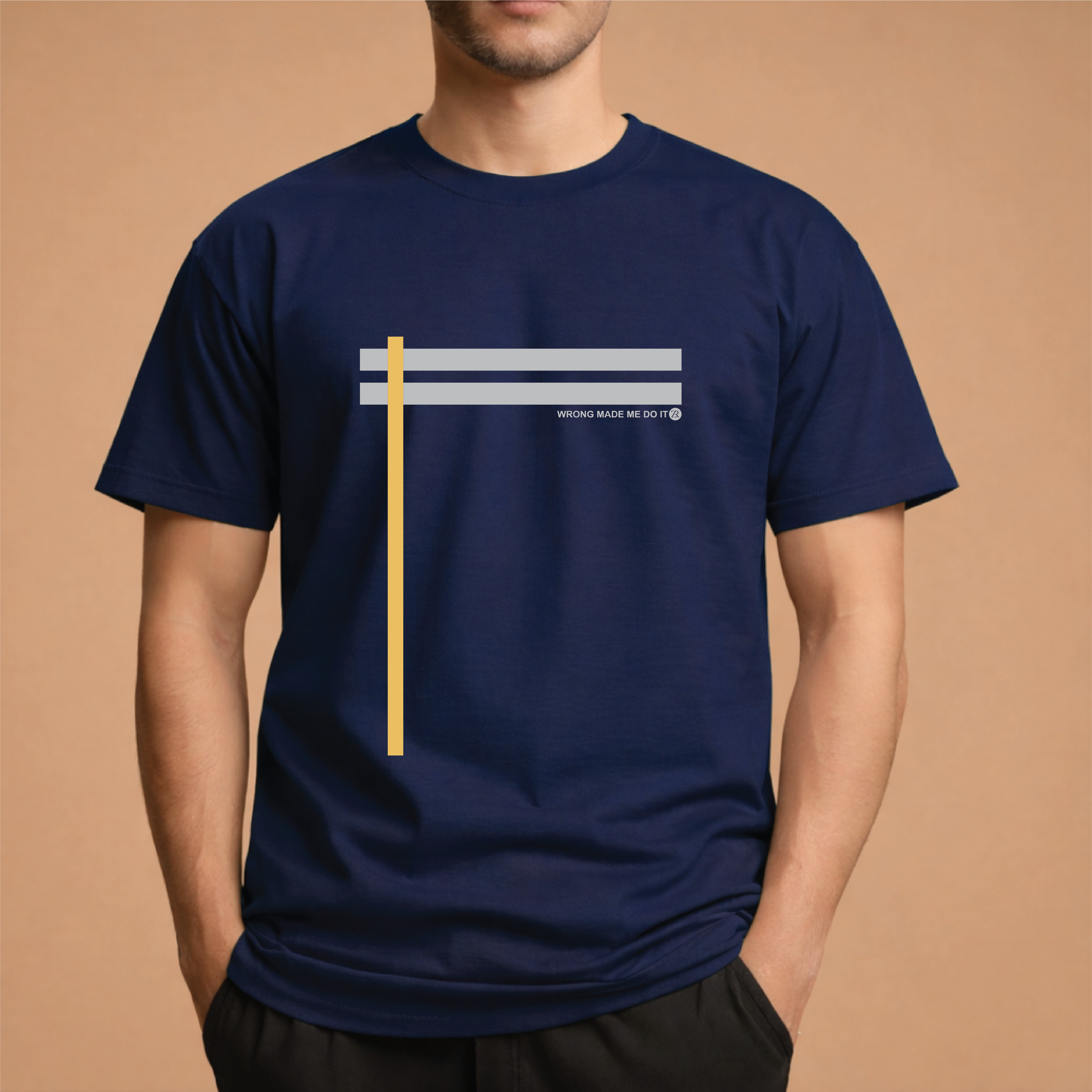 Half Sleeve t-shirt print 2 STRIPES