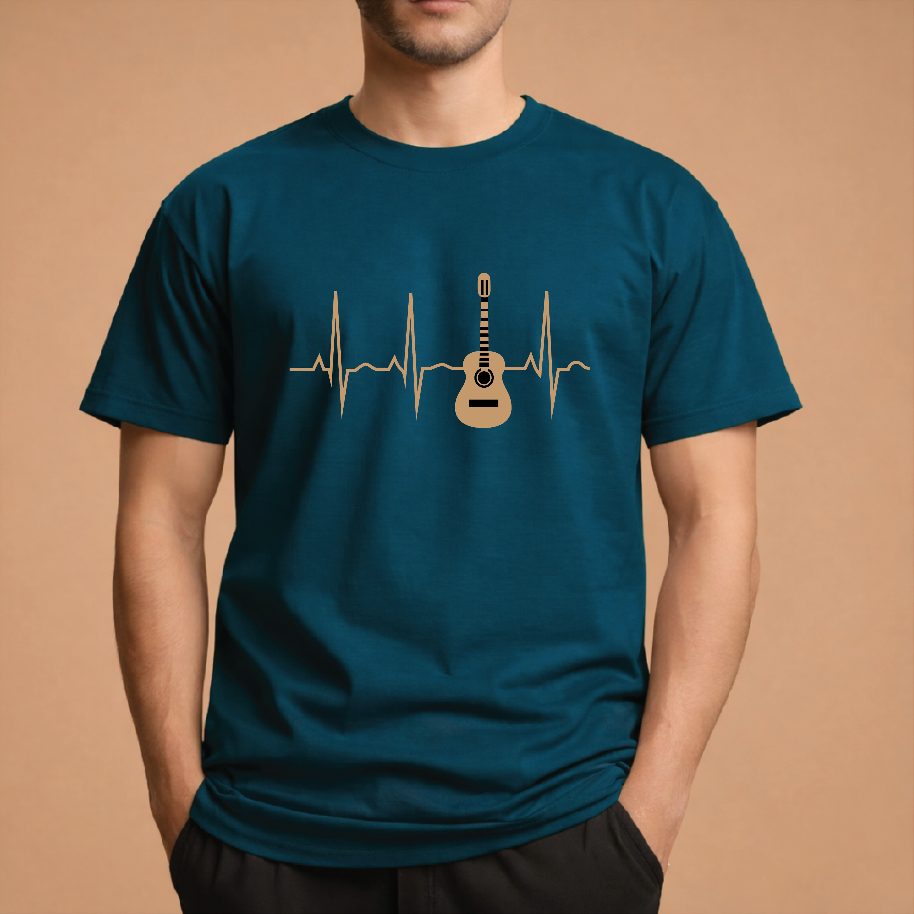 Half Sleeve t-shirt print Guiter