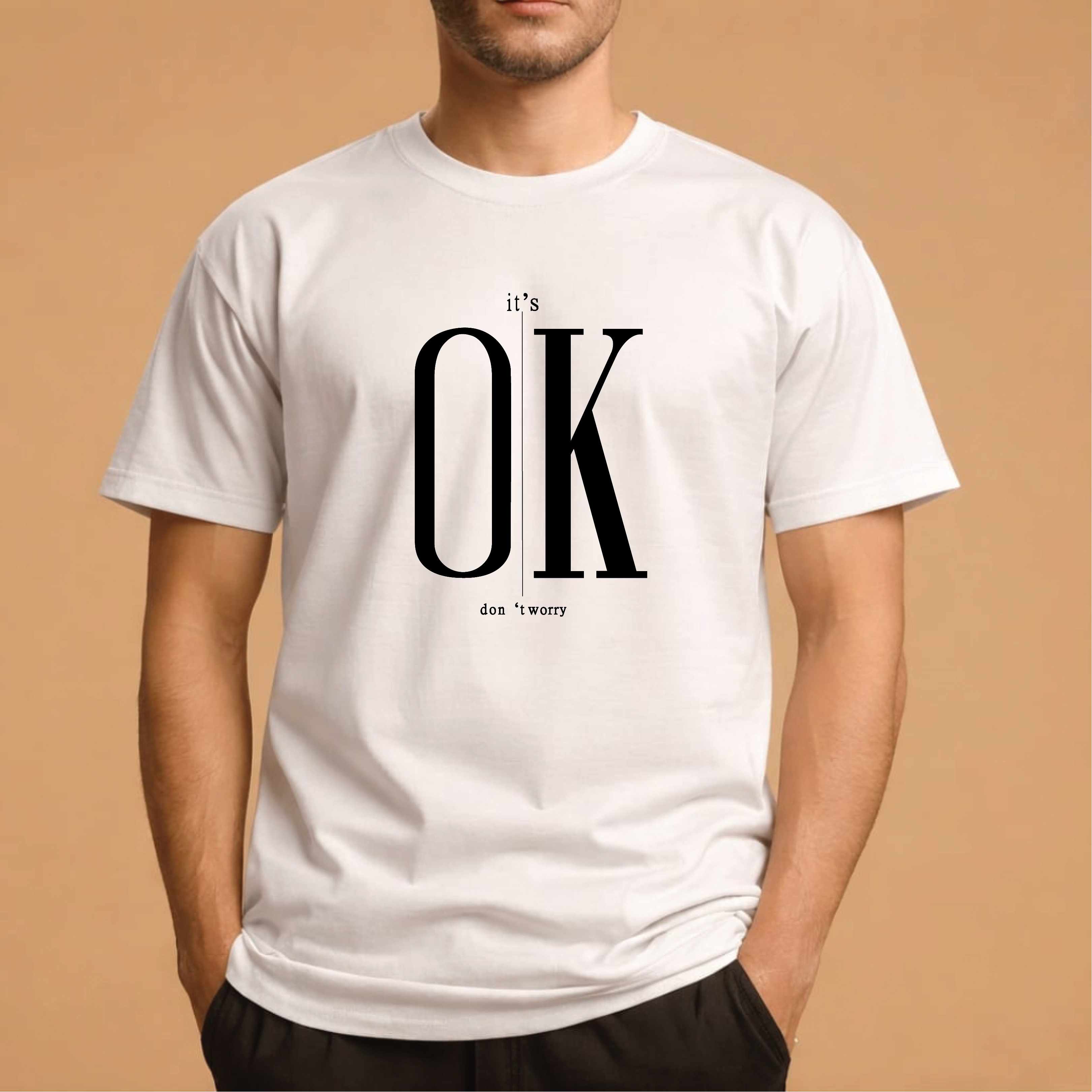 Half Sleeve t-shirt print It's Ok