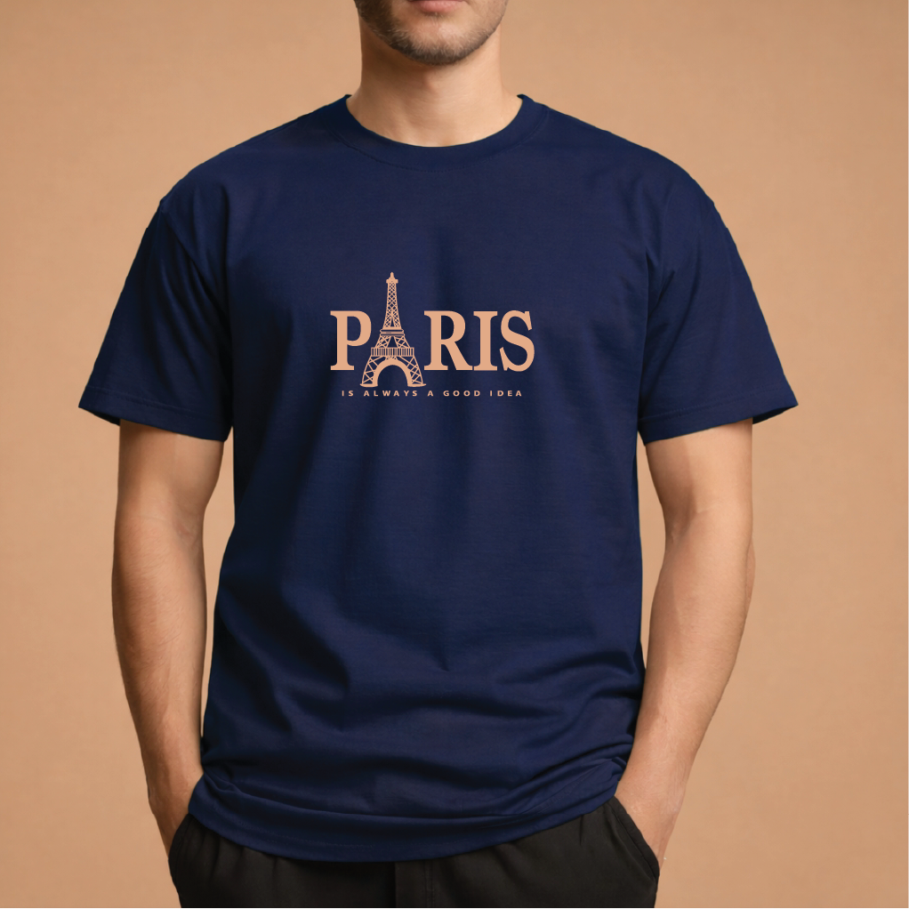 Half Sleeve t-shirt print PARIS eiffel tower