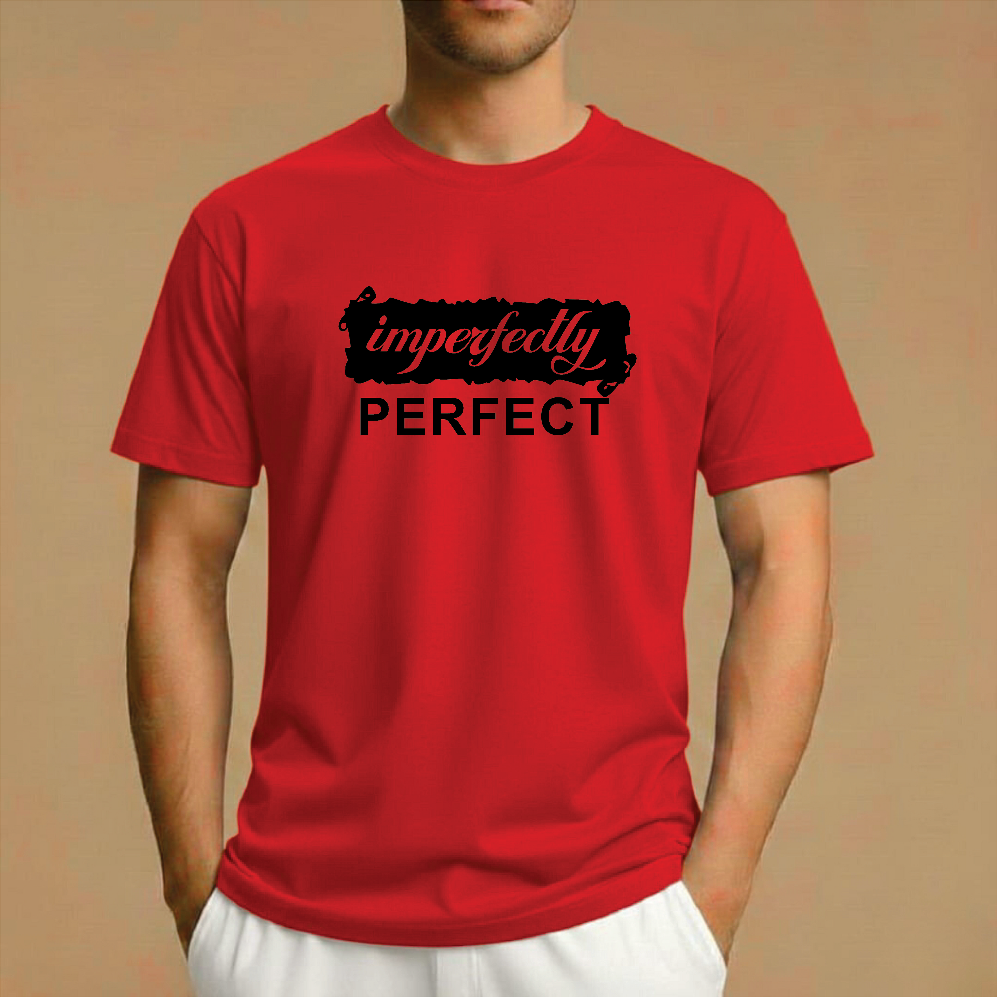 Half Sleeve t-shirt print IMPERFECTLY PERFECT