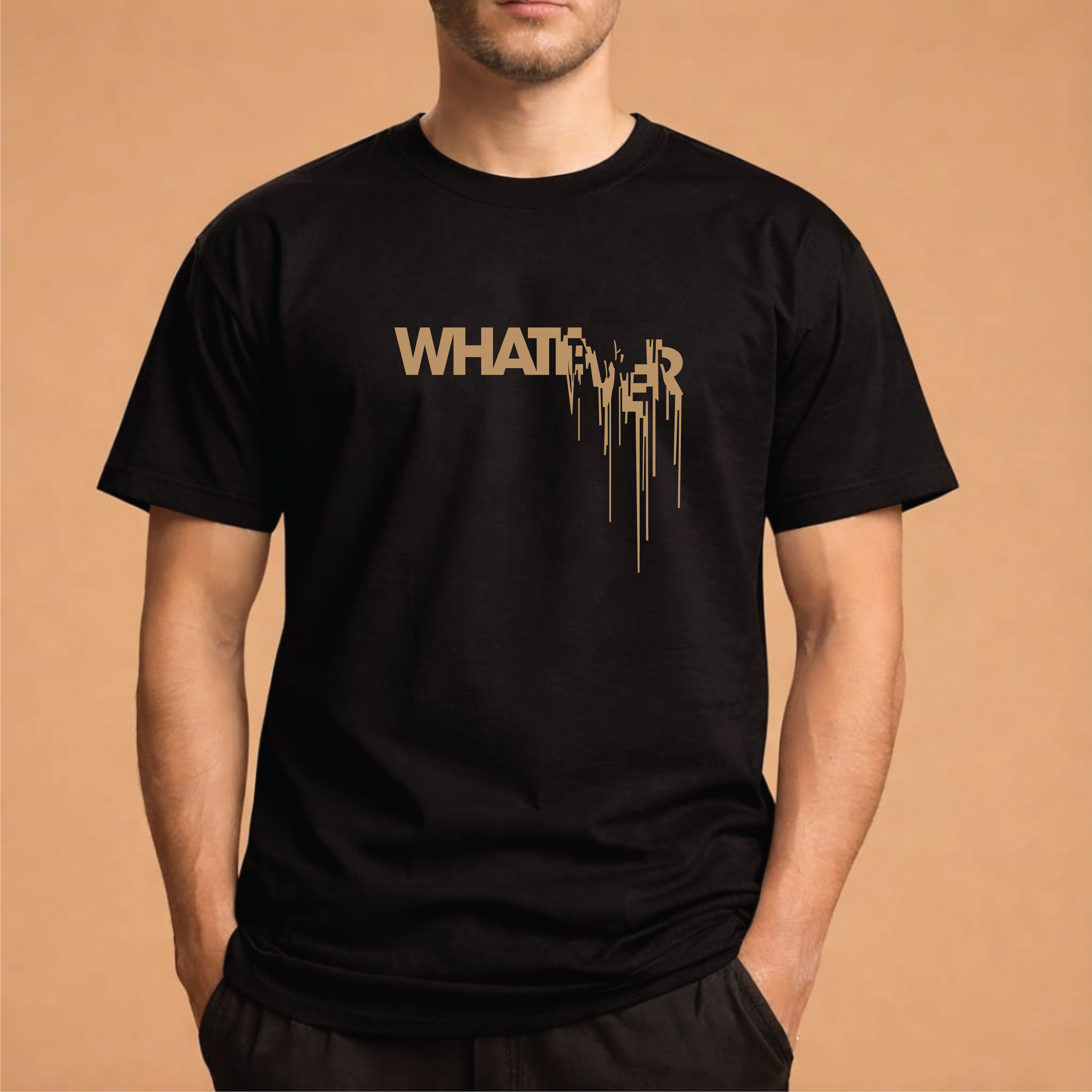 Half Sleeve t-shirt print WHATEVER