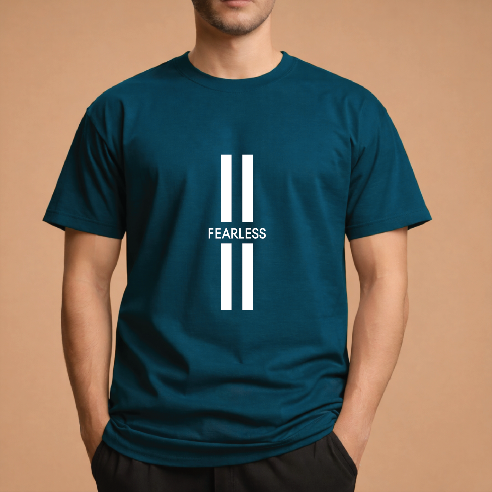 Half Sleeve t-shirt print Fearless