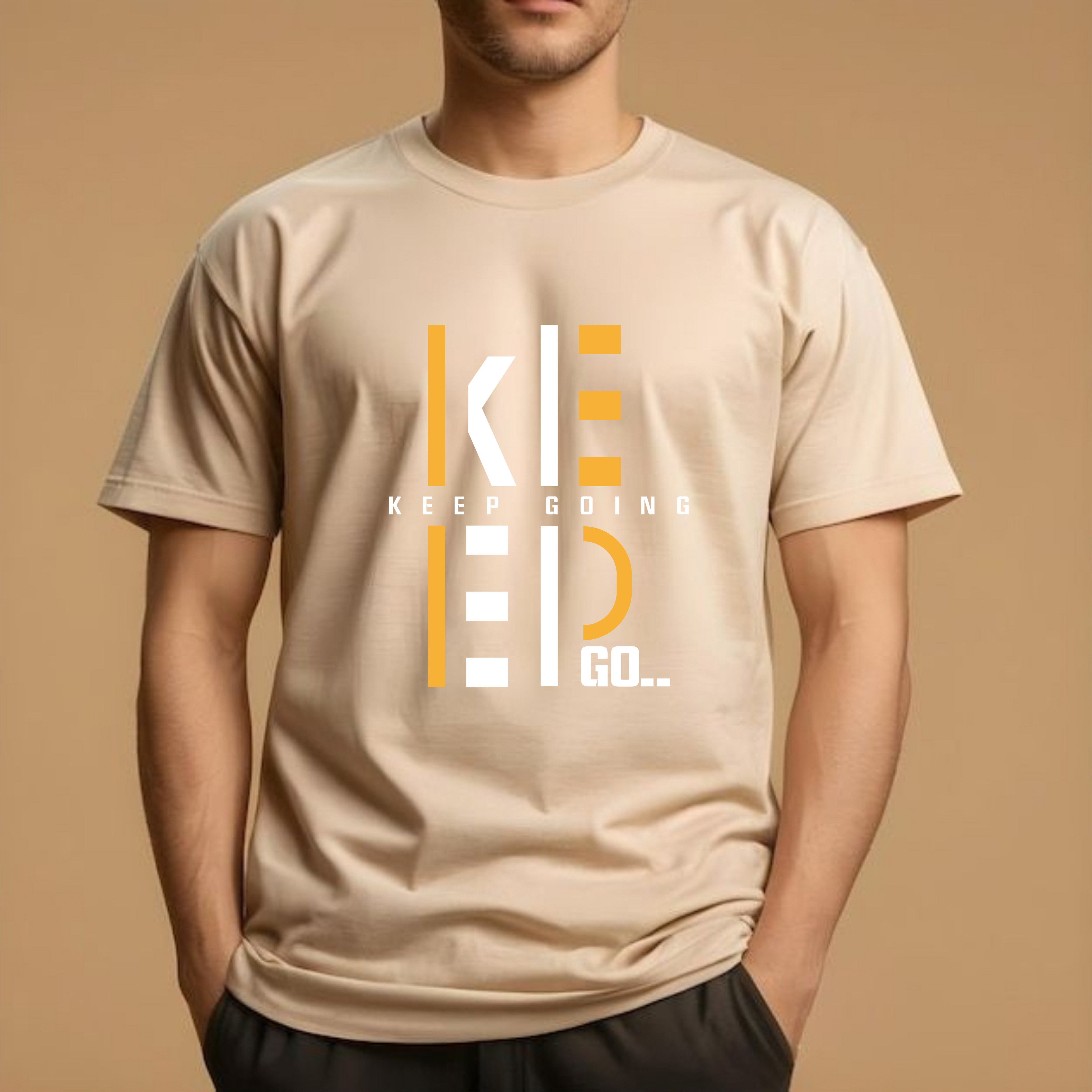 Half Sleeve t-shirt print KEEP GOING