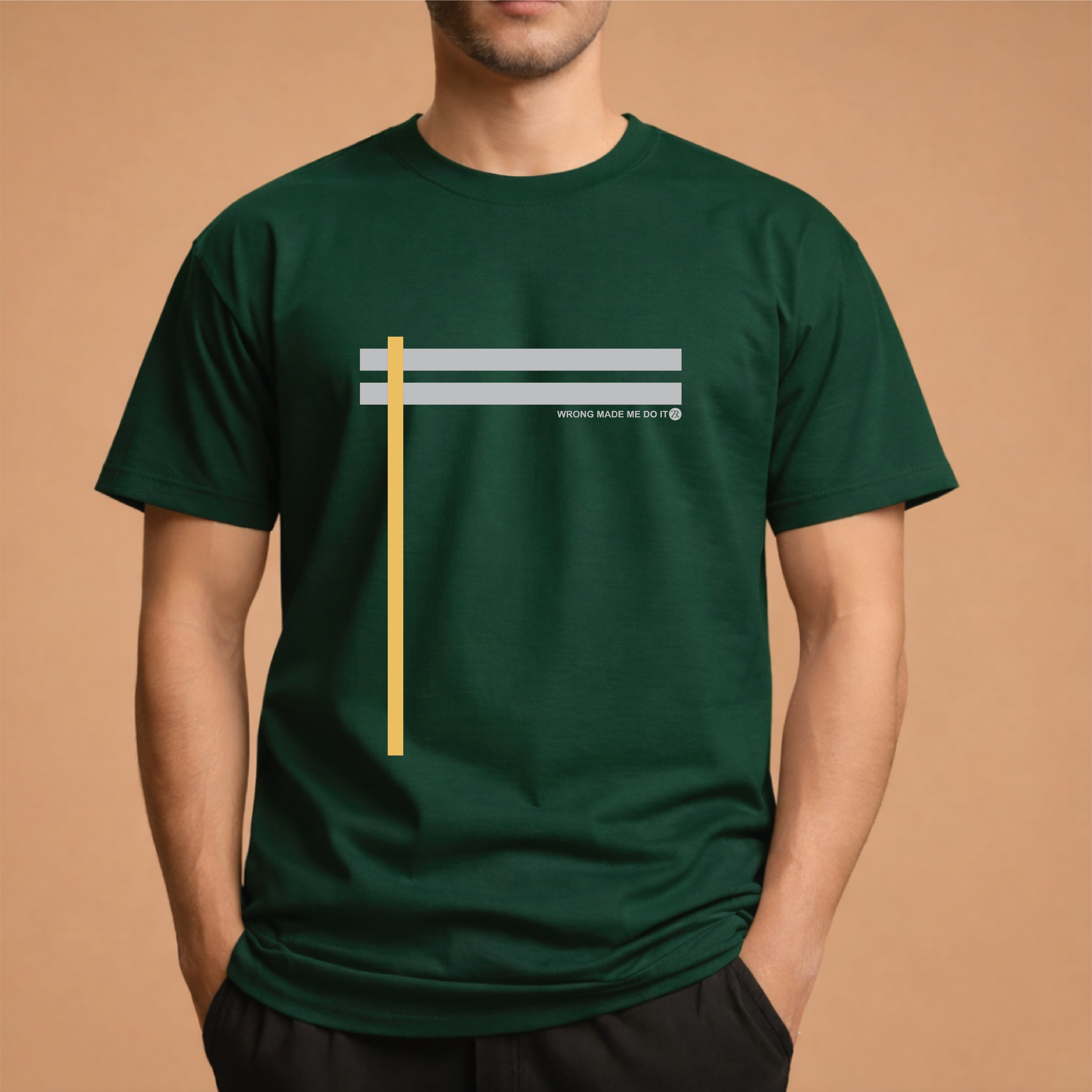 Half Sleeve t-shirt print 2 STRIPES