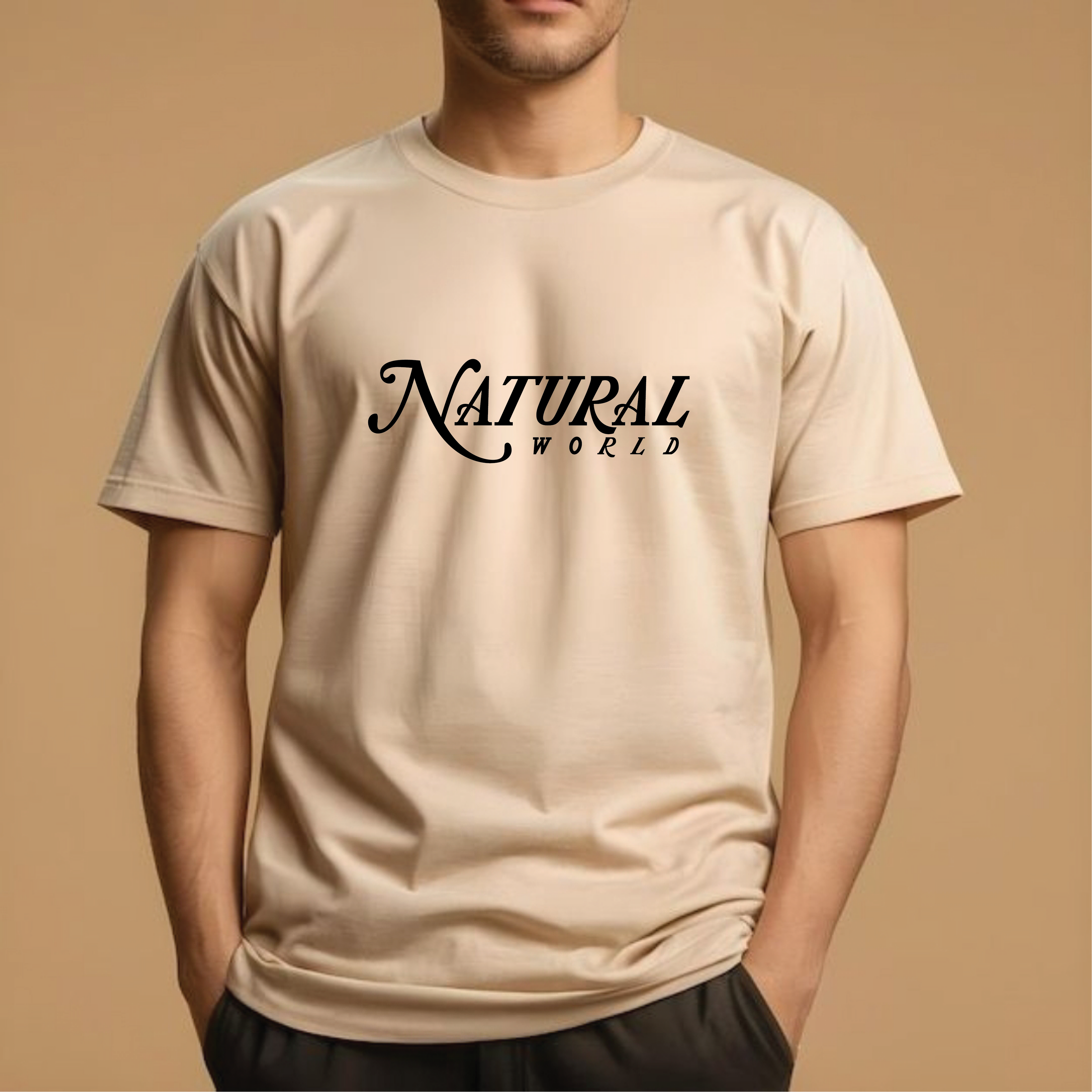 Half Sleeve t-shirt print NATURAL WORLD