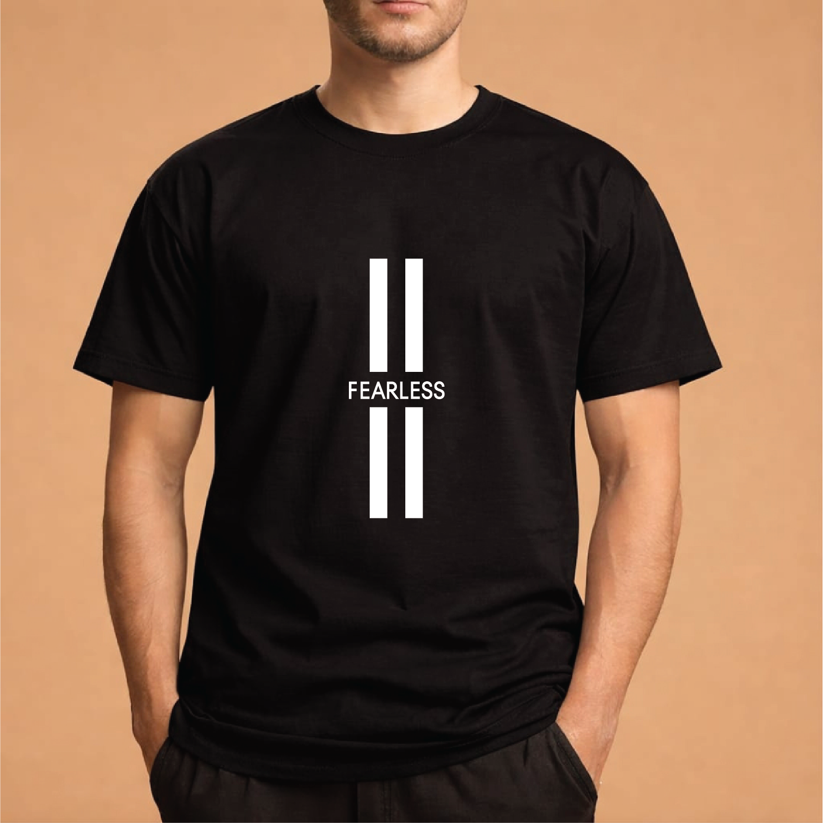 Half Sleeve t-shirt print Fearless