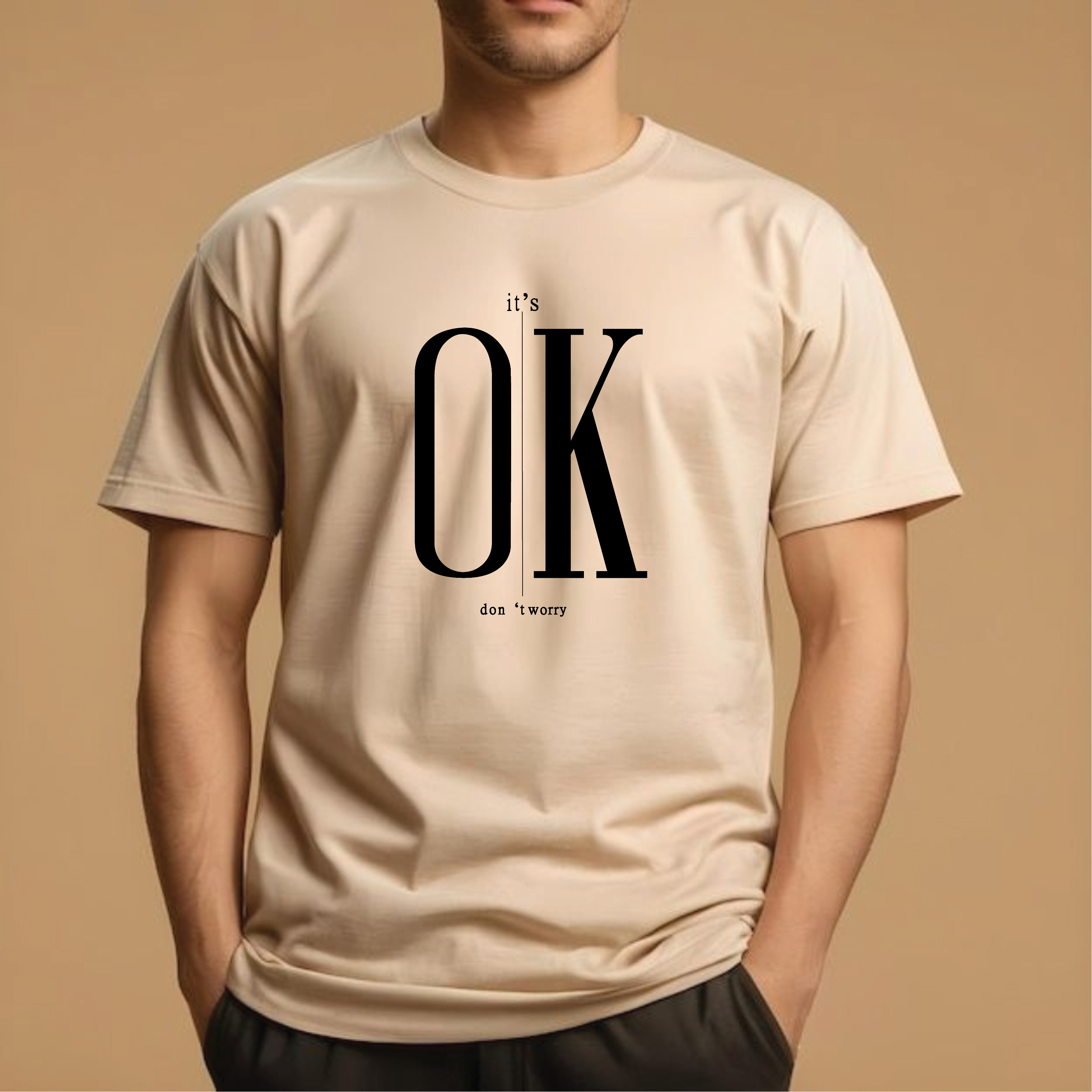 Half Sleeve t-shirt print It's Ok