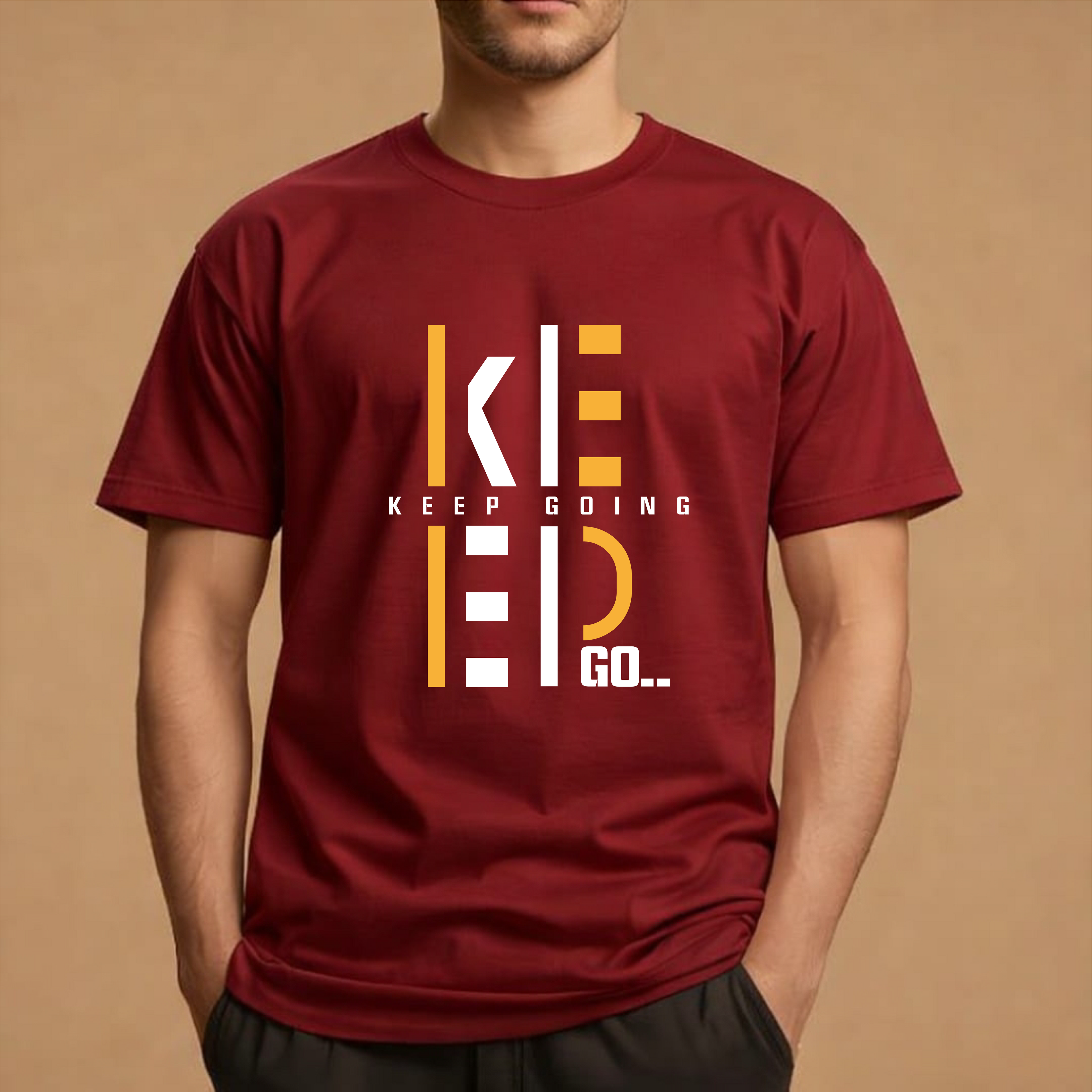 Half Sleeve t-shirt print KEEP GOING