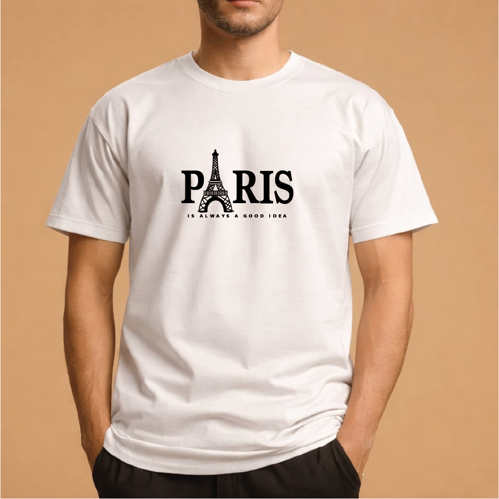 Half Sleeve t-shirt print PARIS eiffel tower