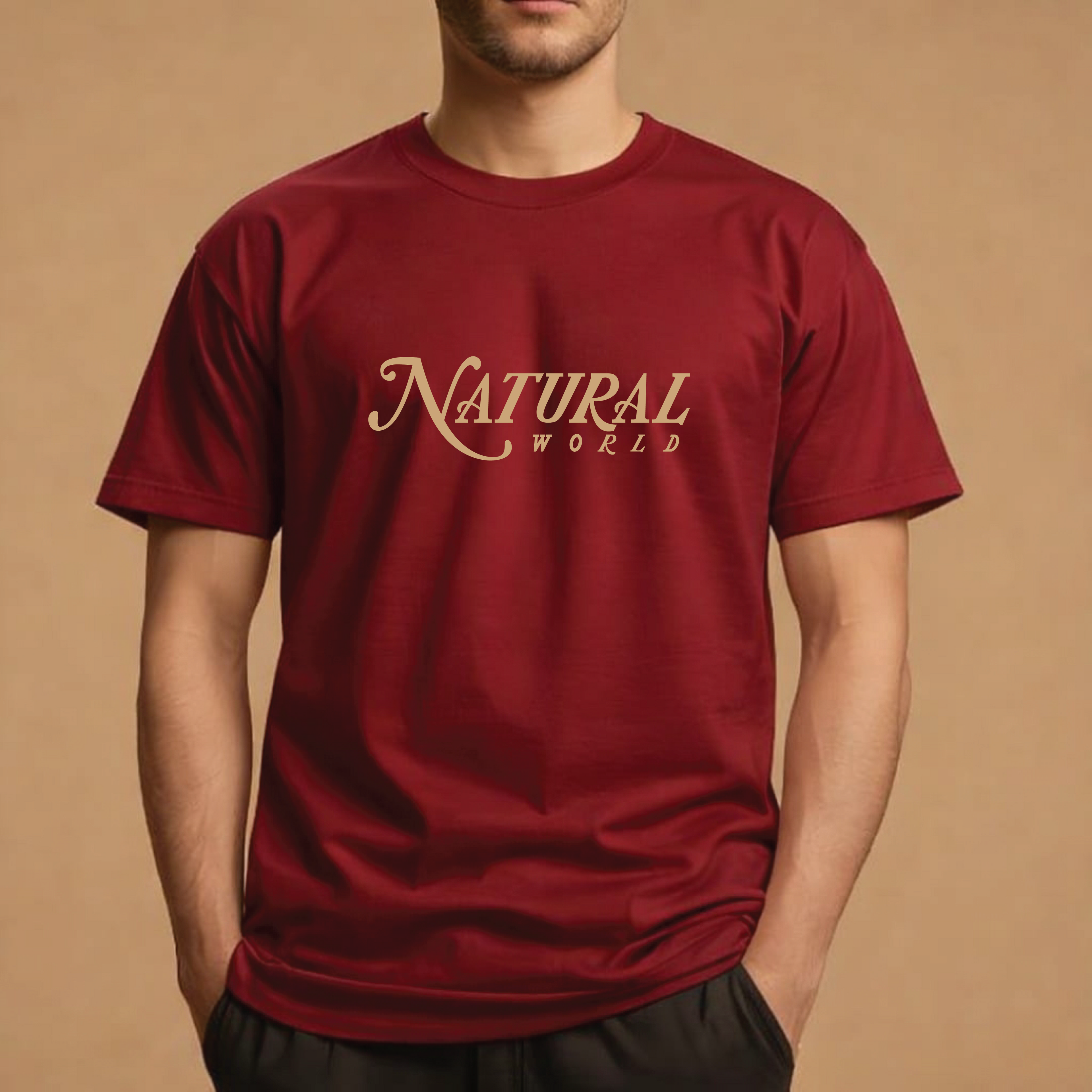 Half Sleeve t-shirt print NATURAL WORLD