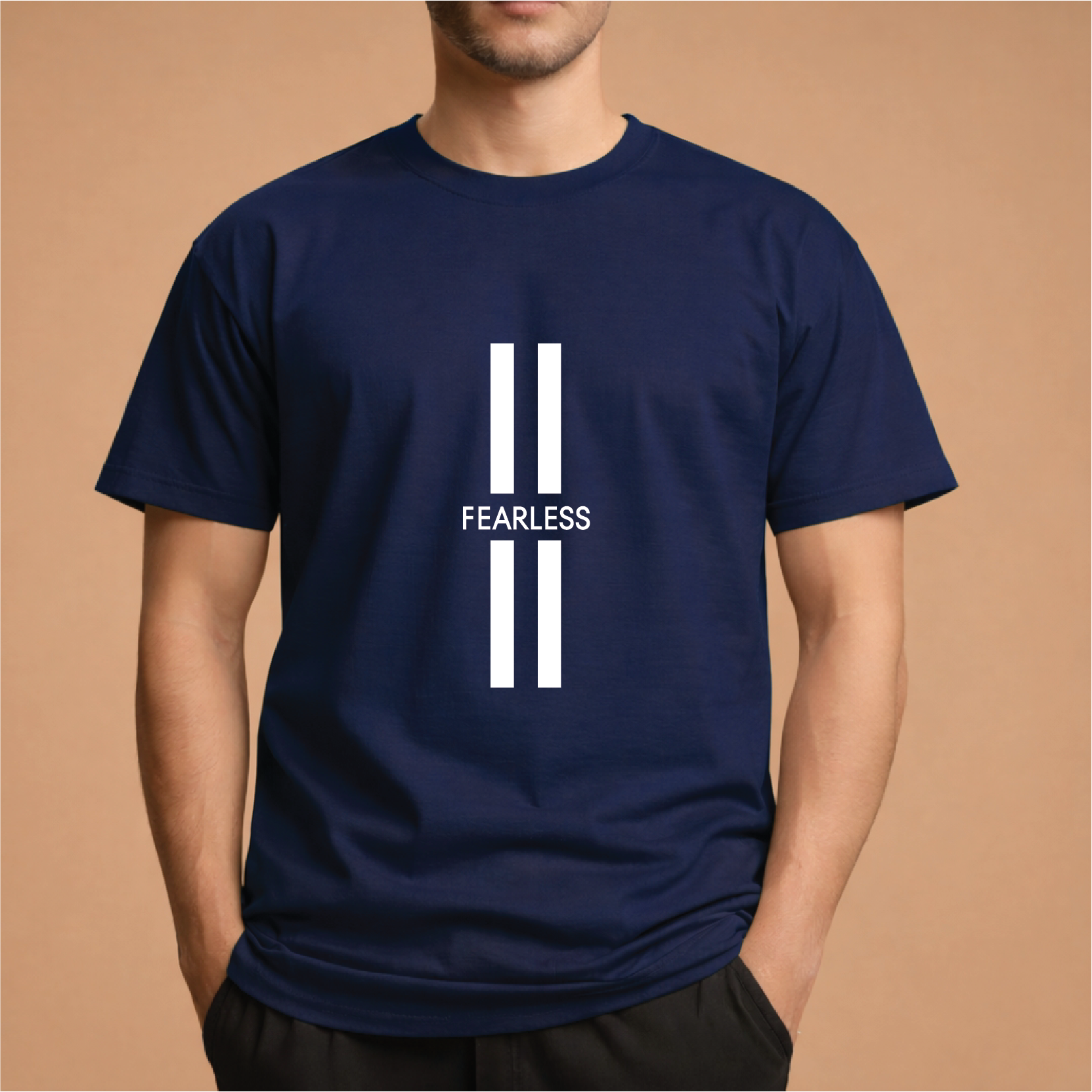 Half Sleeve t-shirt print Fearless