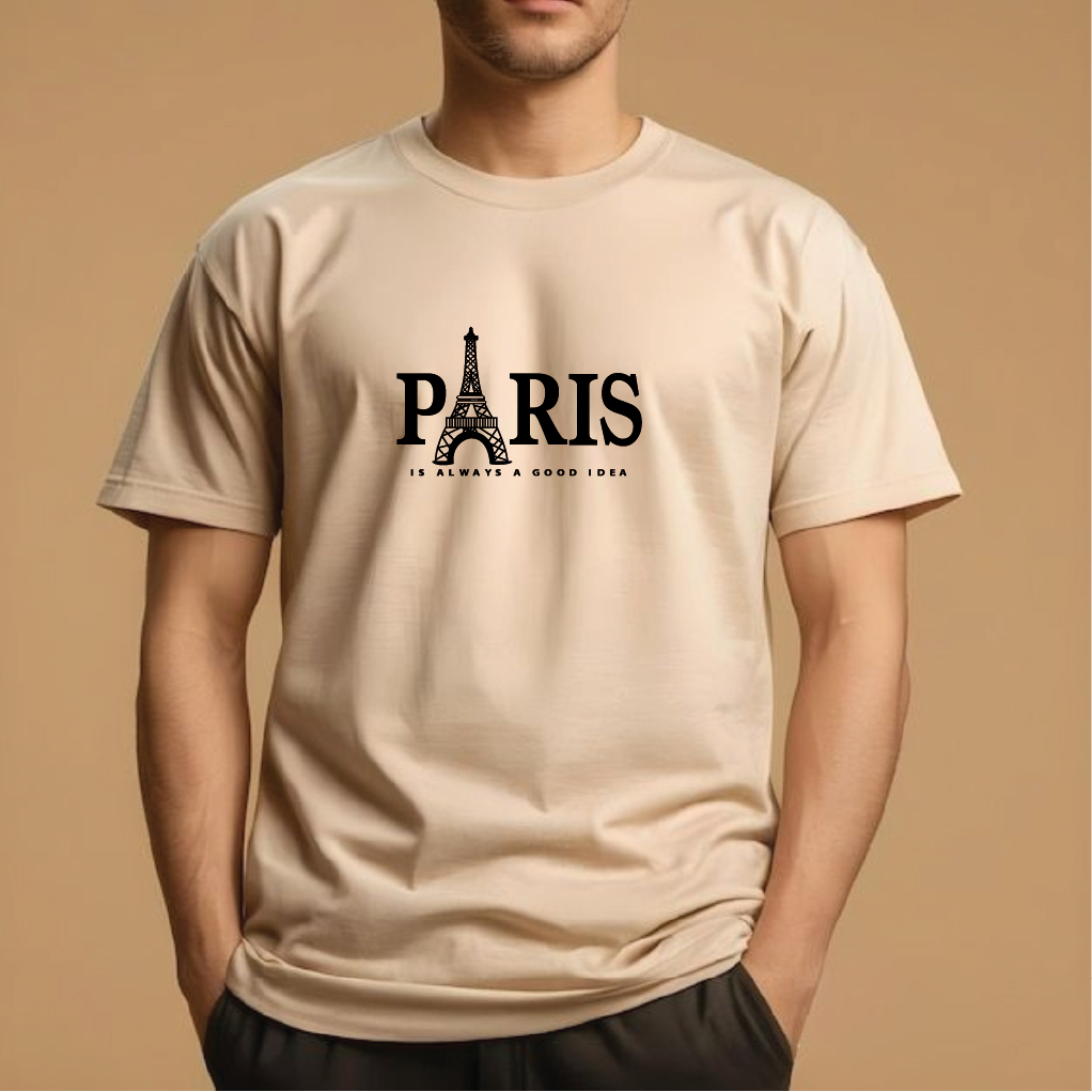 Half Sleeve t-shirt print PARIS eiffel tower