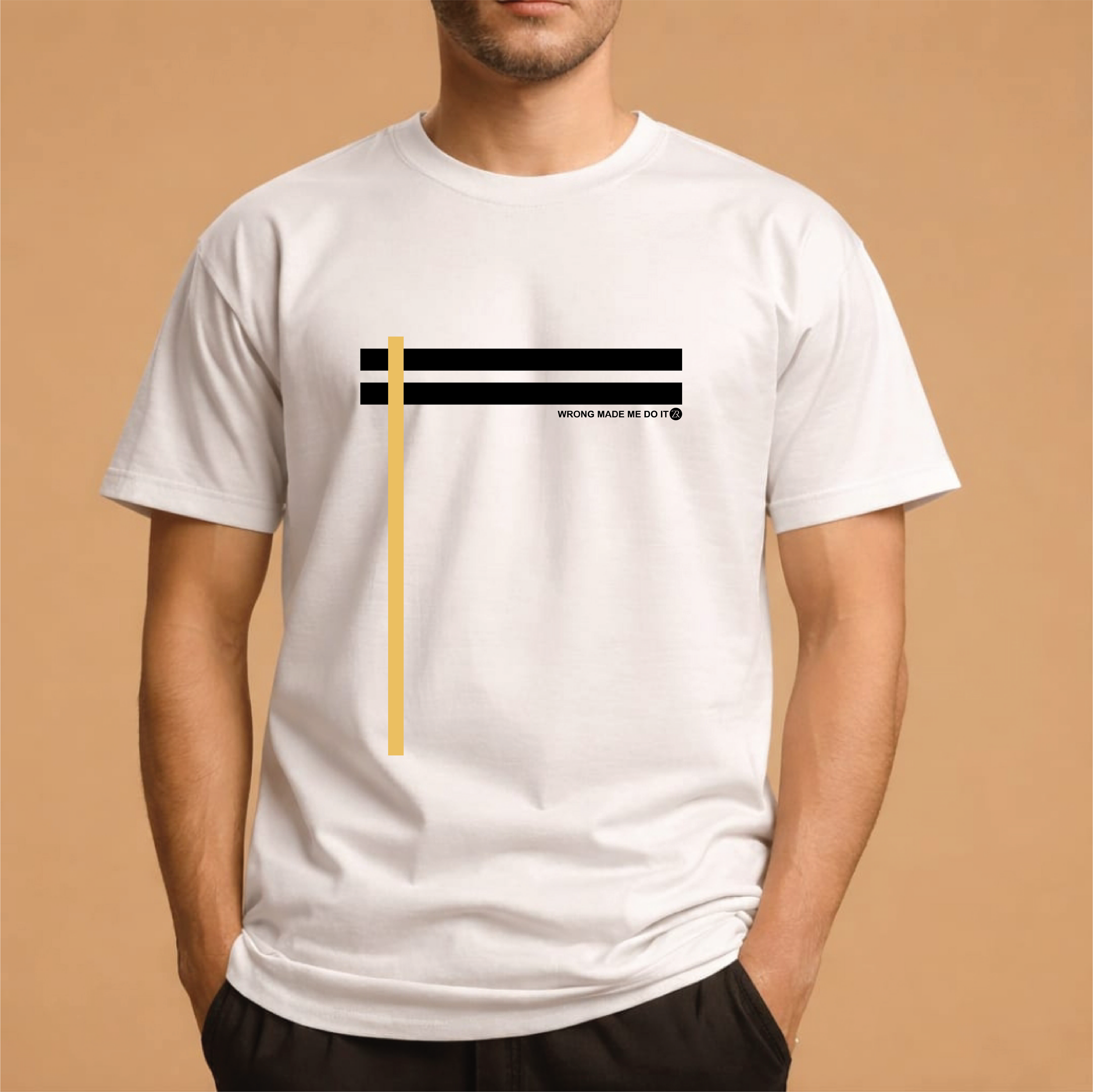 Half Sleeve t-shirt print 2 STRIPES