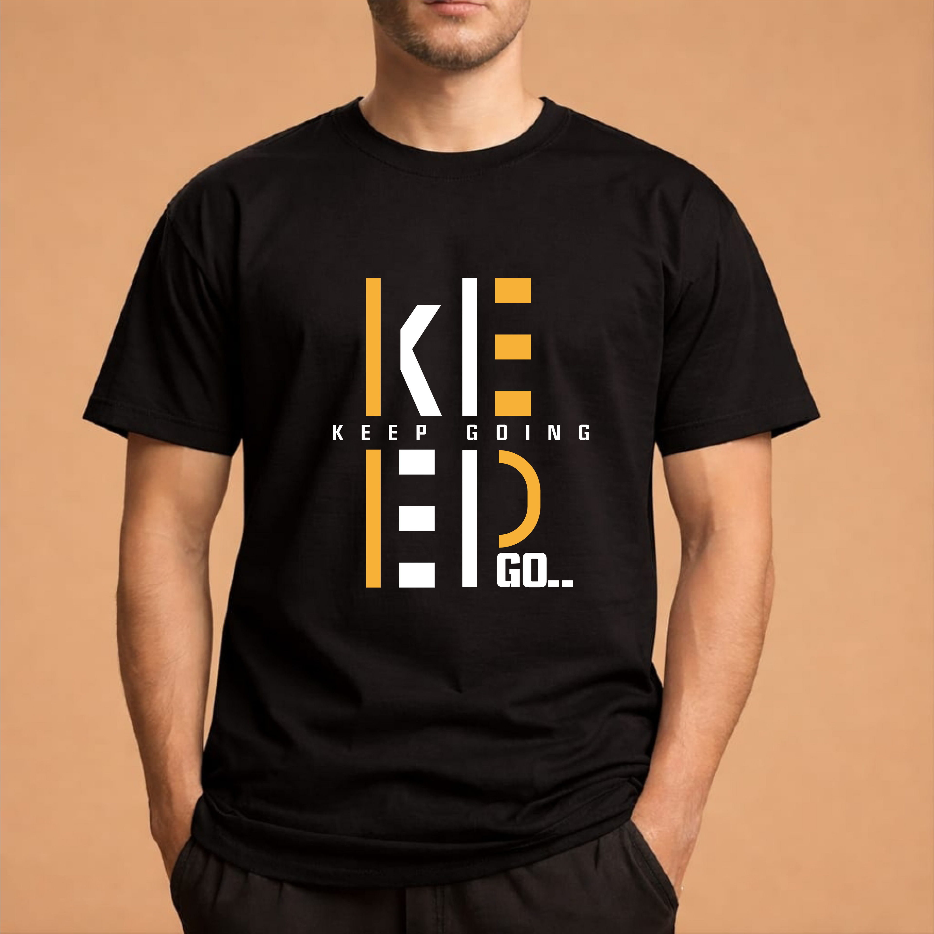 Half Sleeve t-shirt print KEEP GOING
