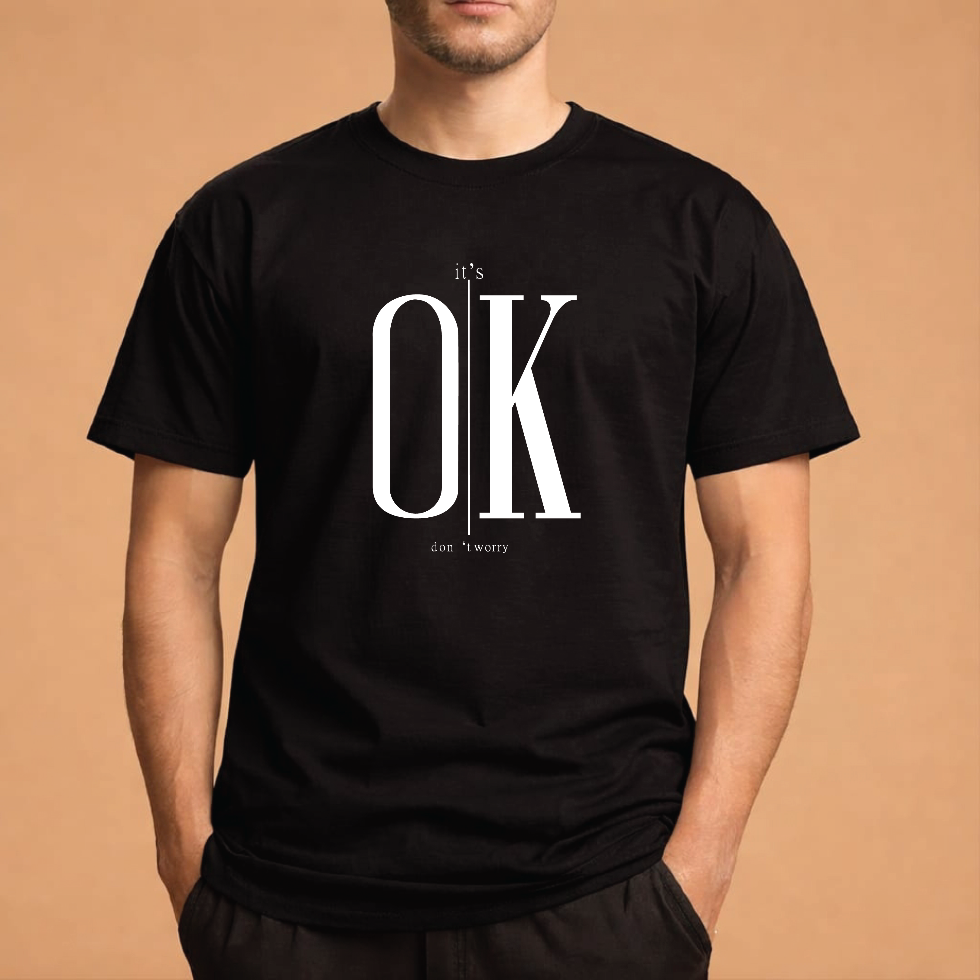 Half Sleeve t-shirt print It's Ok