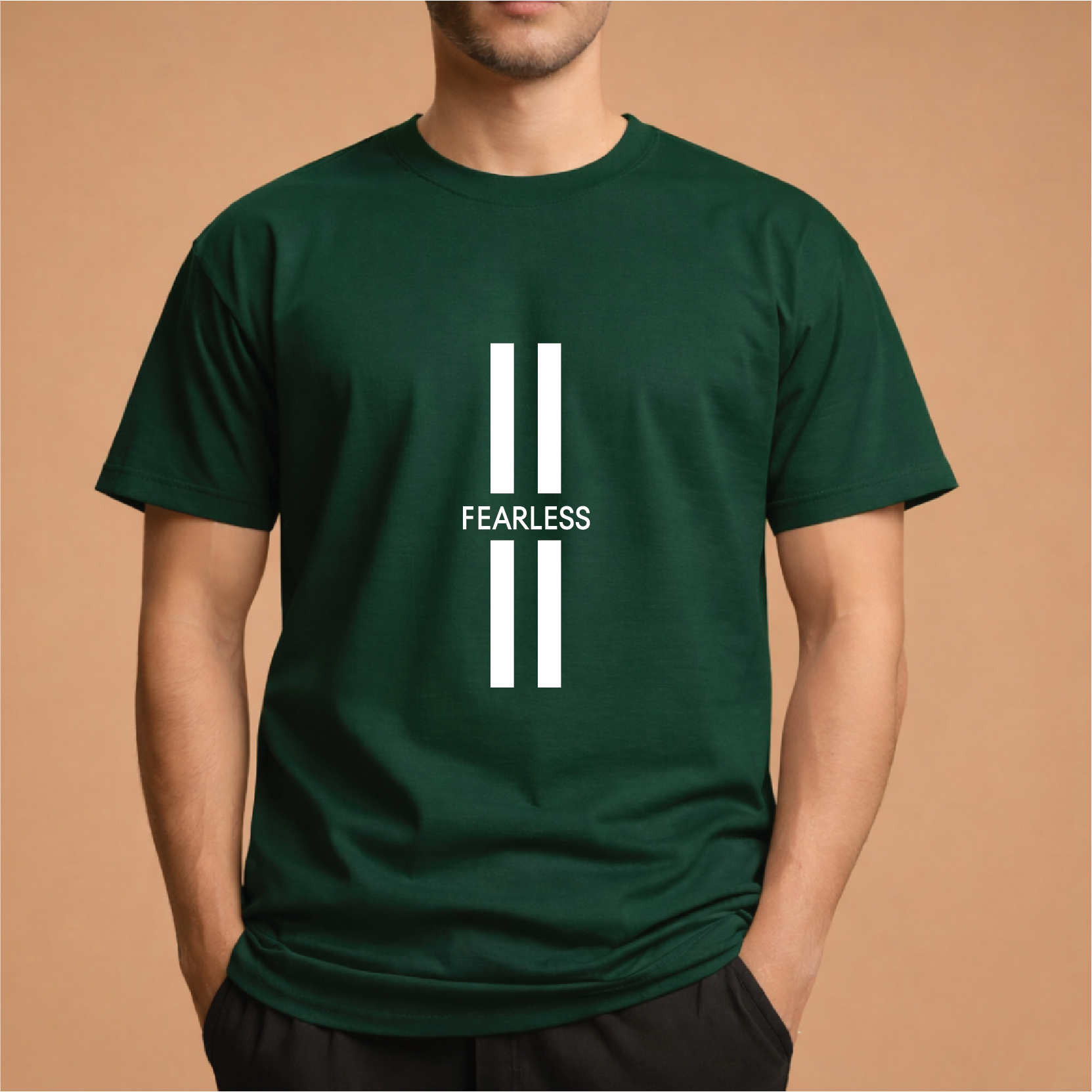 Half Sleeve t-shirt print Fearless