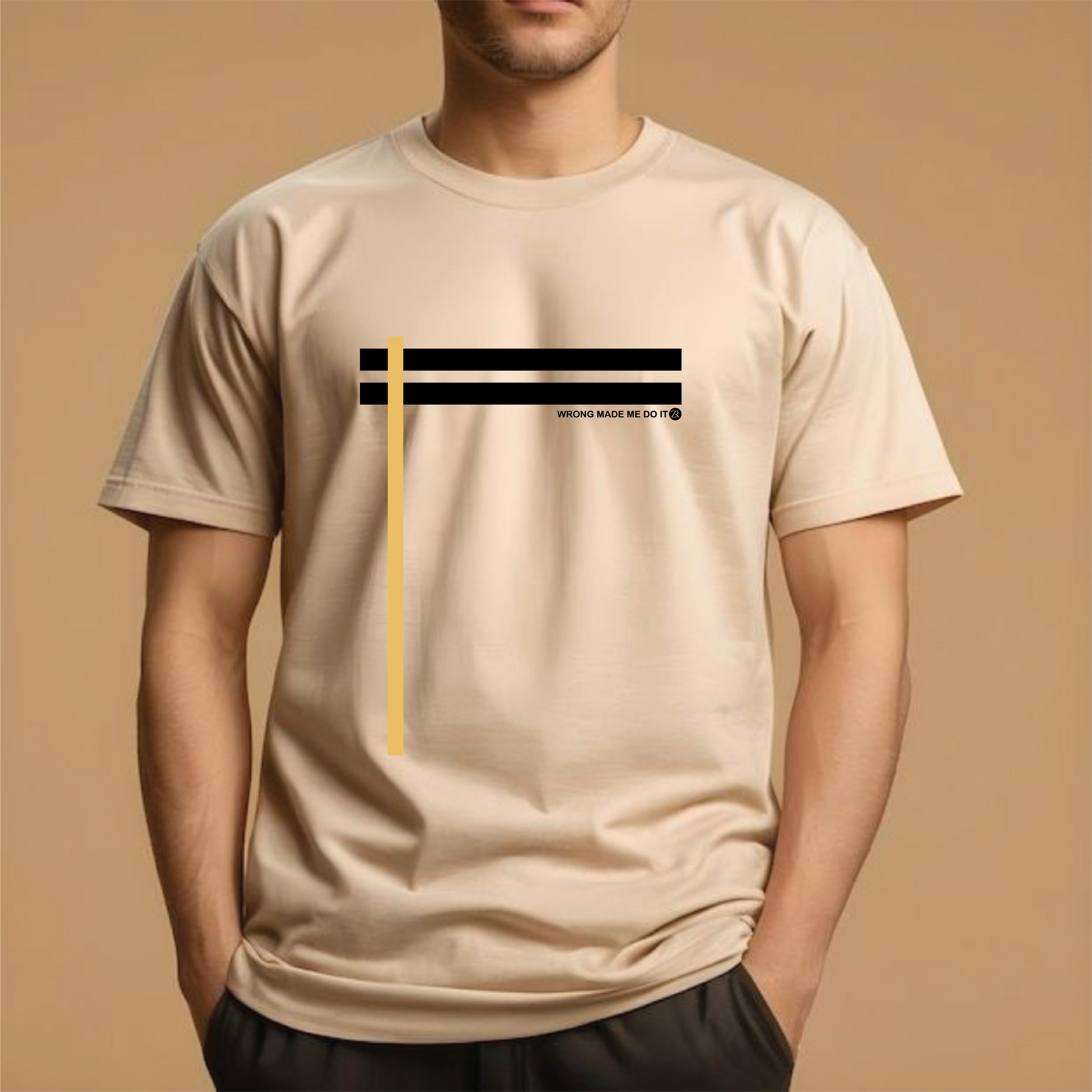 Half Sleeve t-shirt print 2 STRIPES